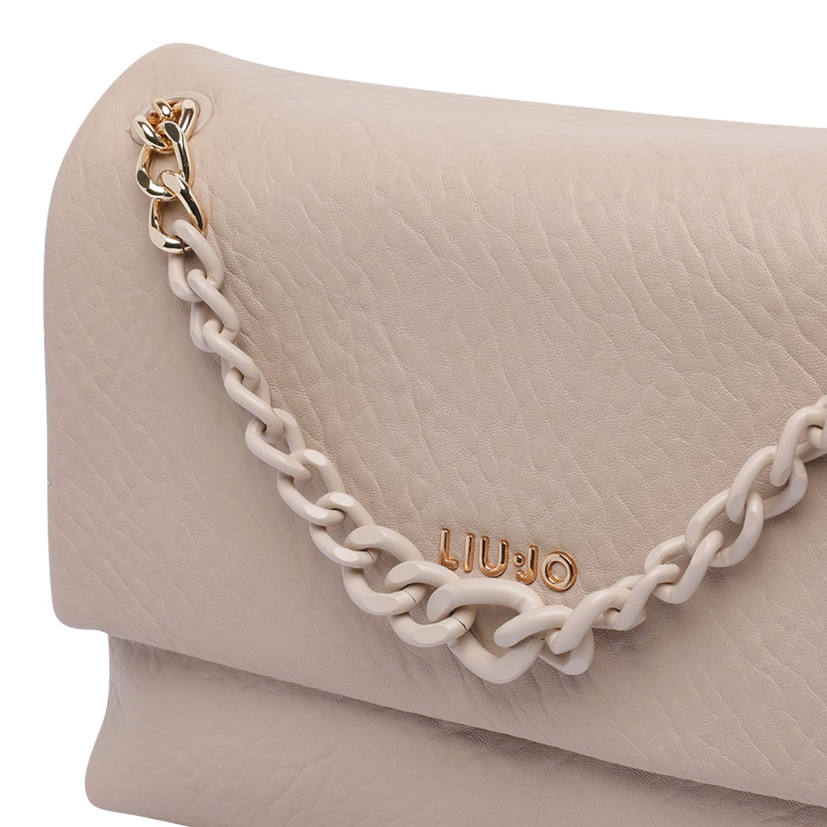 Liu •jo Versatile Backpack Featuring Chain Detail In Nude