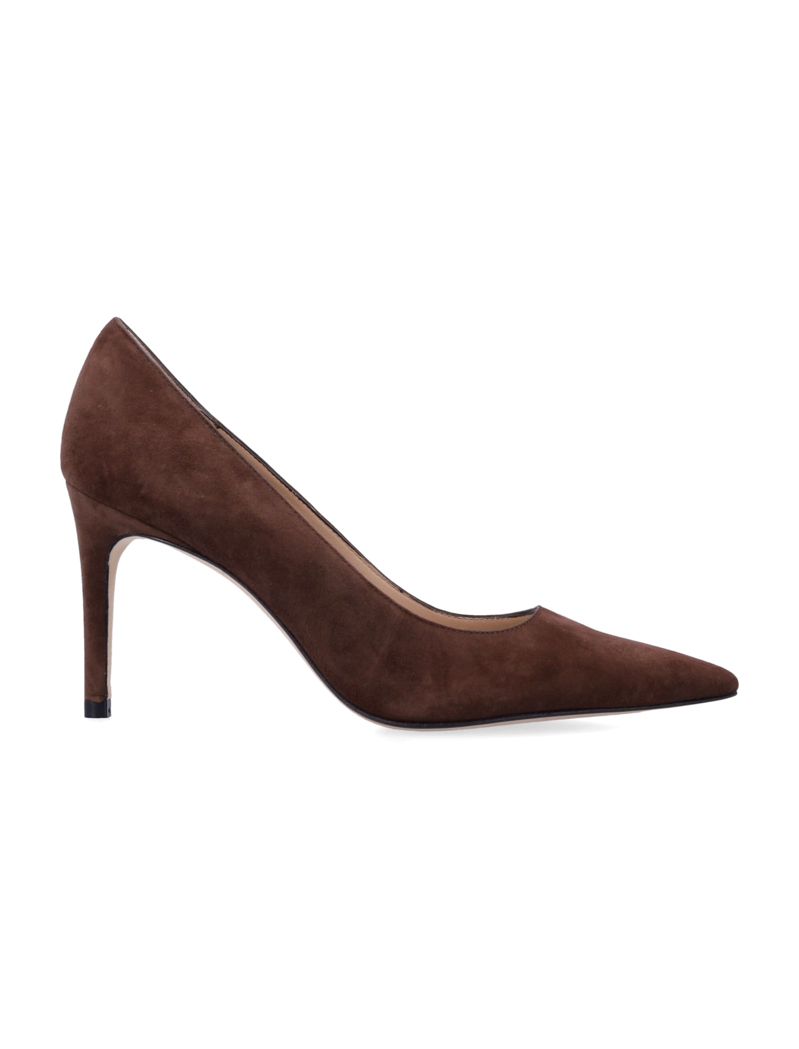 Stuart Weitzman Stuart Power 85 Pointed-toe Pumps In Brown