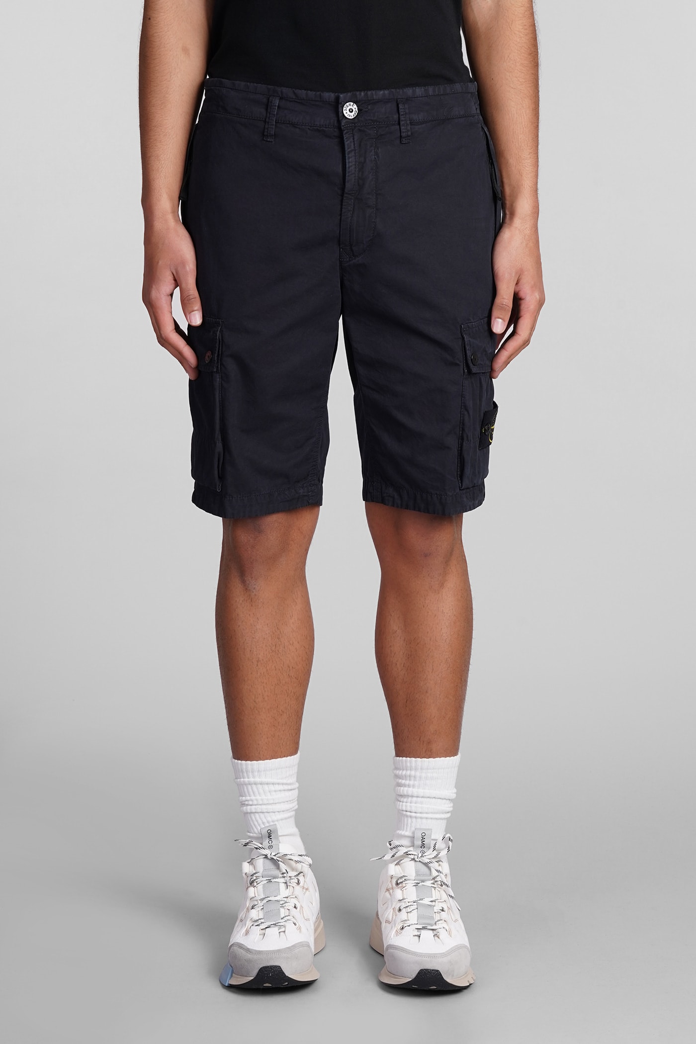 Stone Island Shorts In Blue Cotton