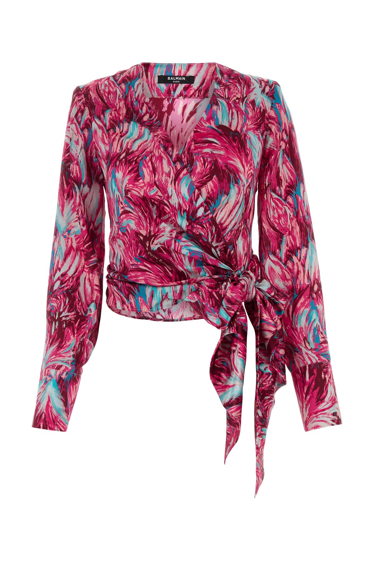 Shop Balmain Camicia In Multi-roseturquoise