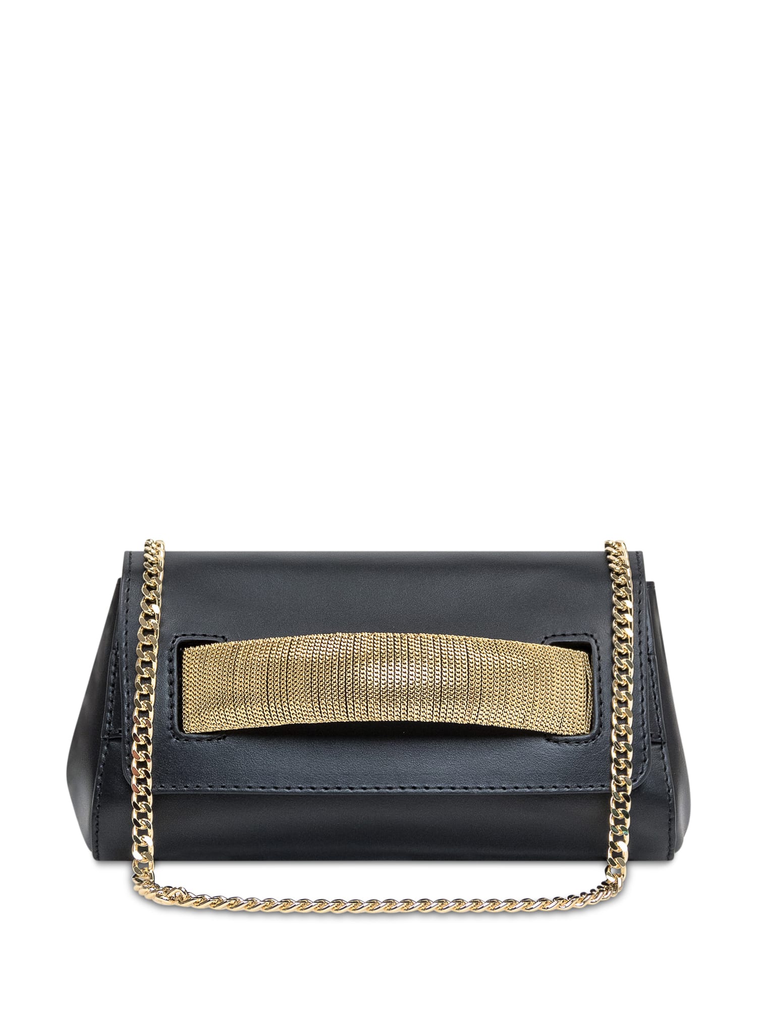 Shop Orciani Gossip Nappa Xs Clutch Bag In Oro