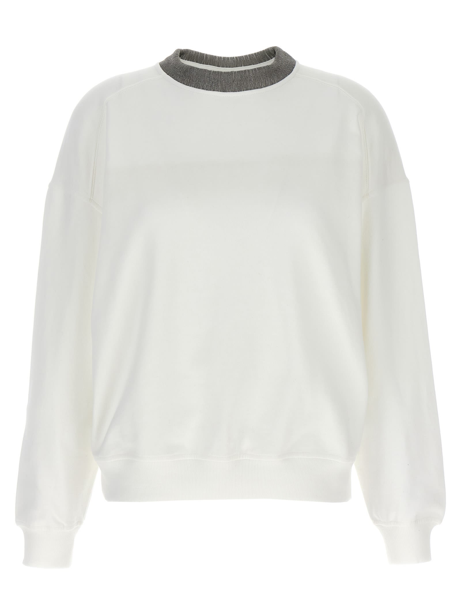 Shop Brunello Cucinelli Monile Sweatshirt In White