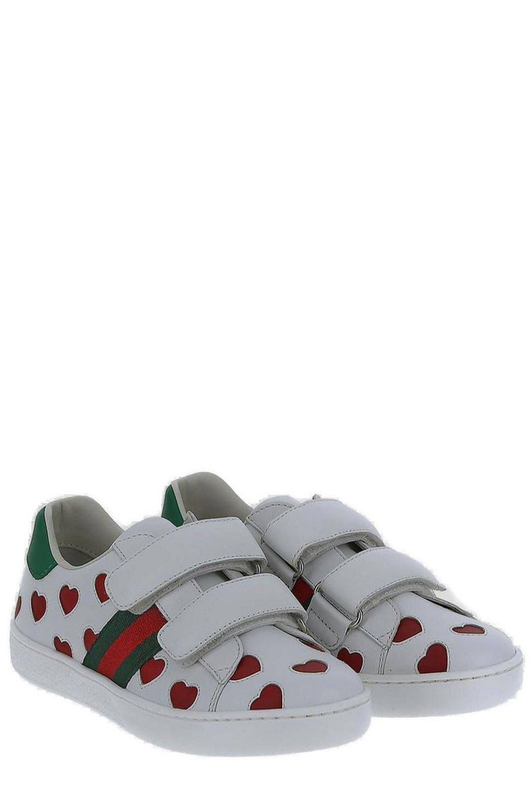 Gucci Heart Printed Touch-strapped Sneakers