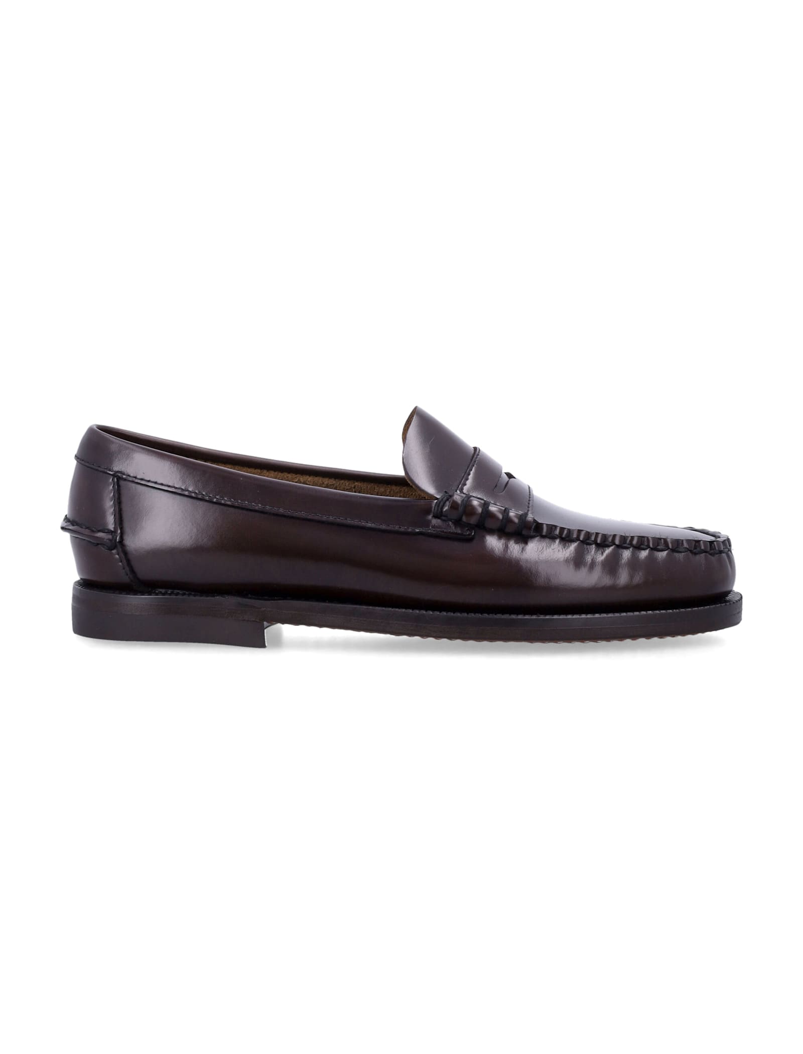Sebago Classic Dan Brushed Leather Loafers In Burgundy