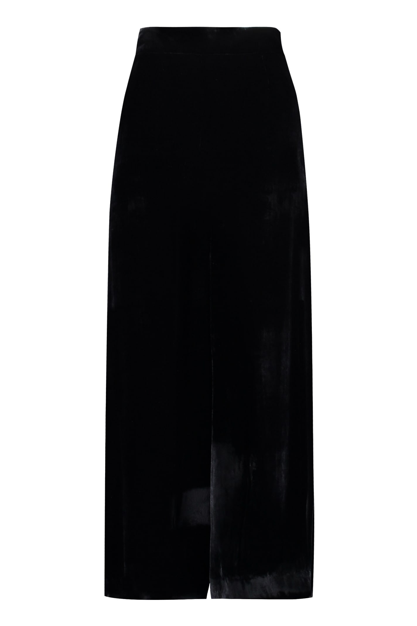 Shop P.a.r.o.s.h Velvet Skirt In Black