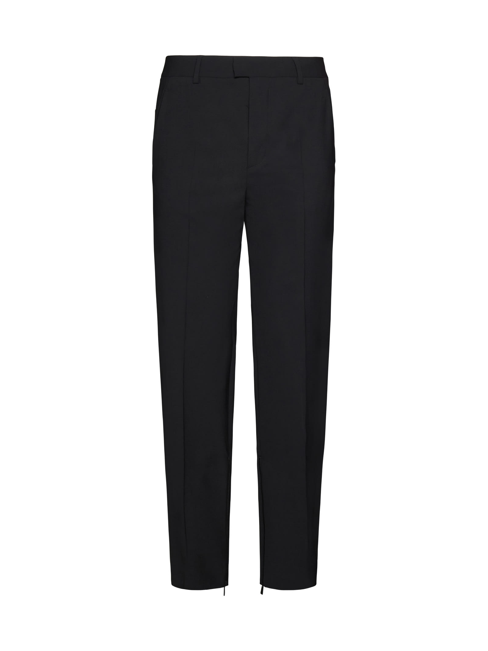 Embroidered Slim Zip Trousers