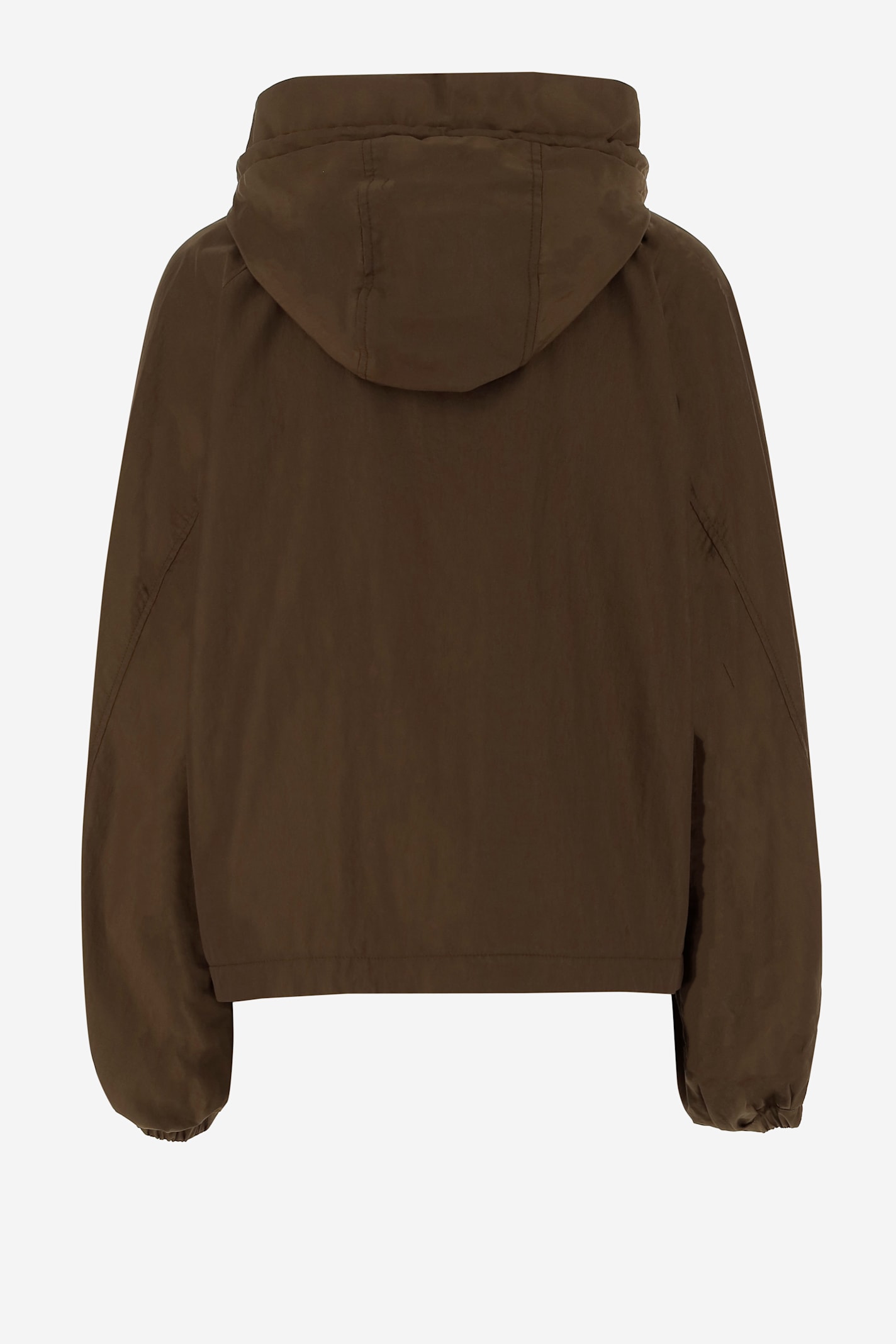 Aspesi Brown Nylon Jacket With Adjustable Hood In Brown