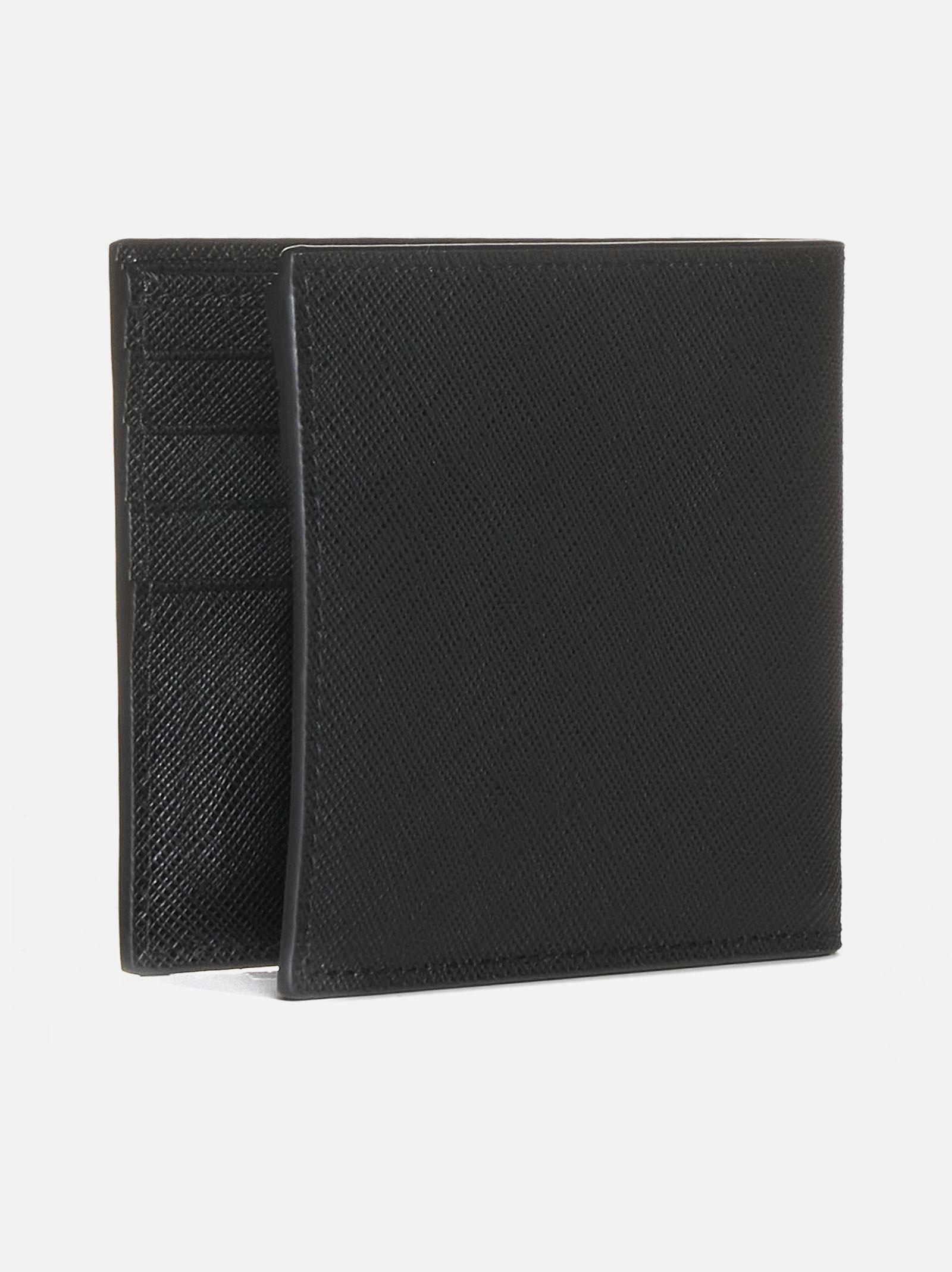 Shop Prada Saffiano Leather Bifold Wallet In Black