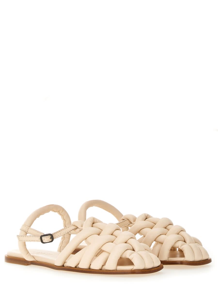 Hereu 10mm Cabersa Leather Sandals In Ivory