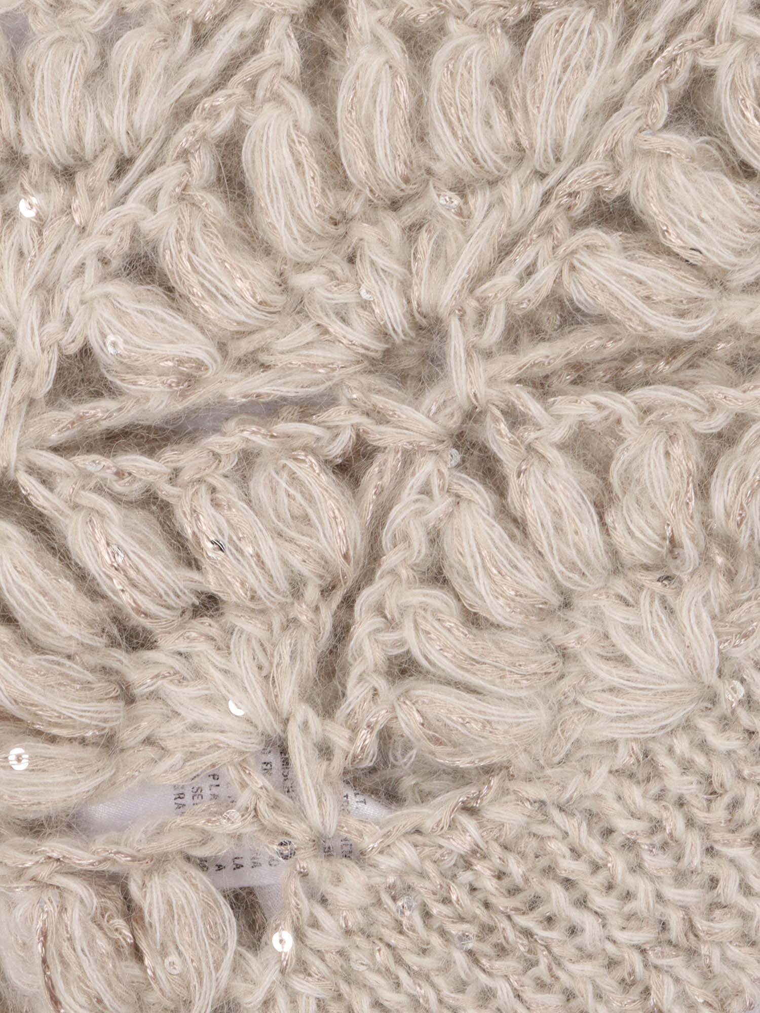 Antonelli Intricate Openwork Sleeveless Knitted Top In Neutral