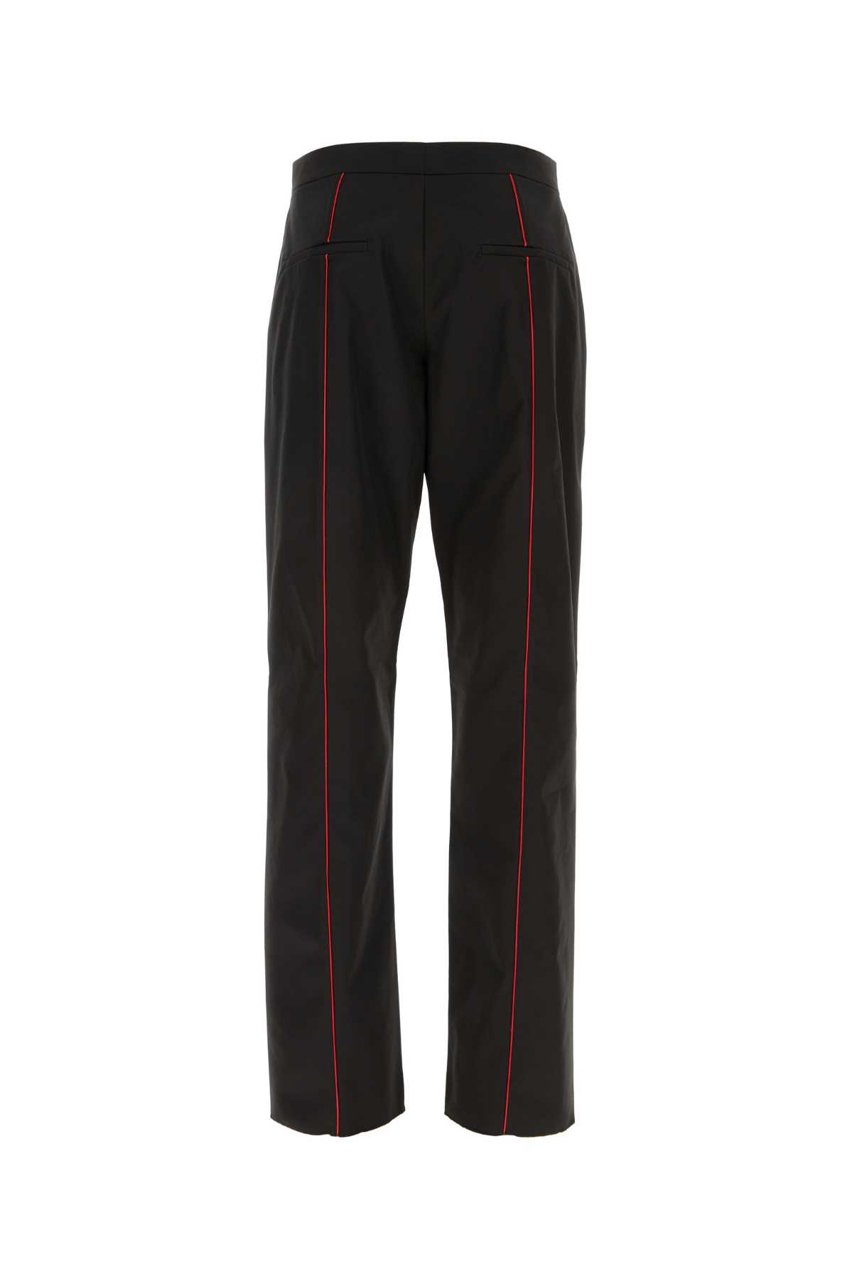 Ferragamo Black Polyester Blend Pant In Neroblack