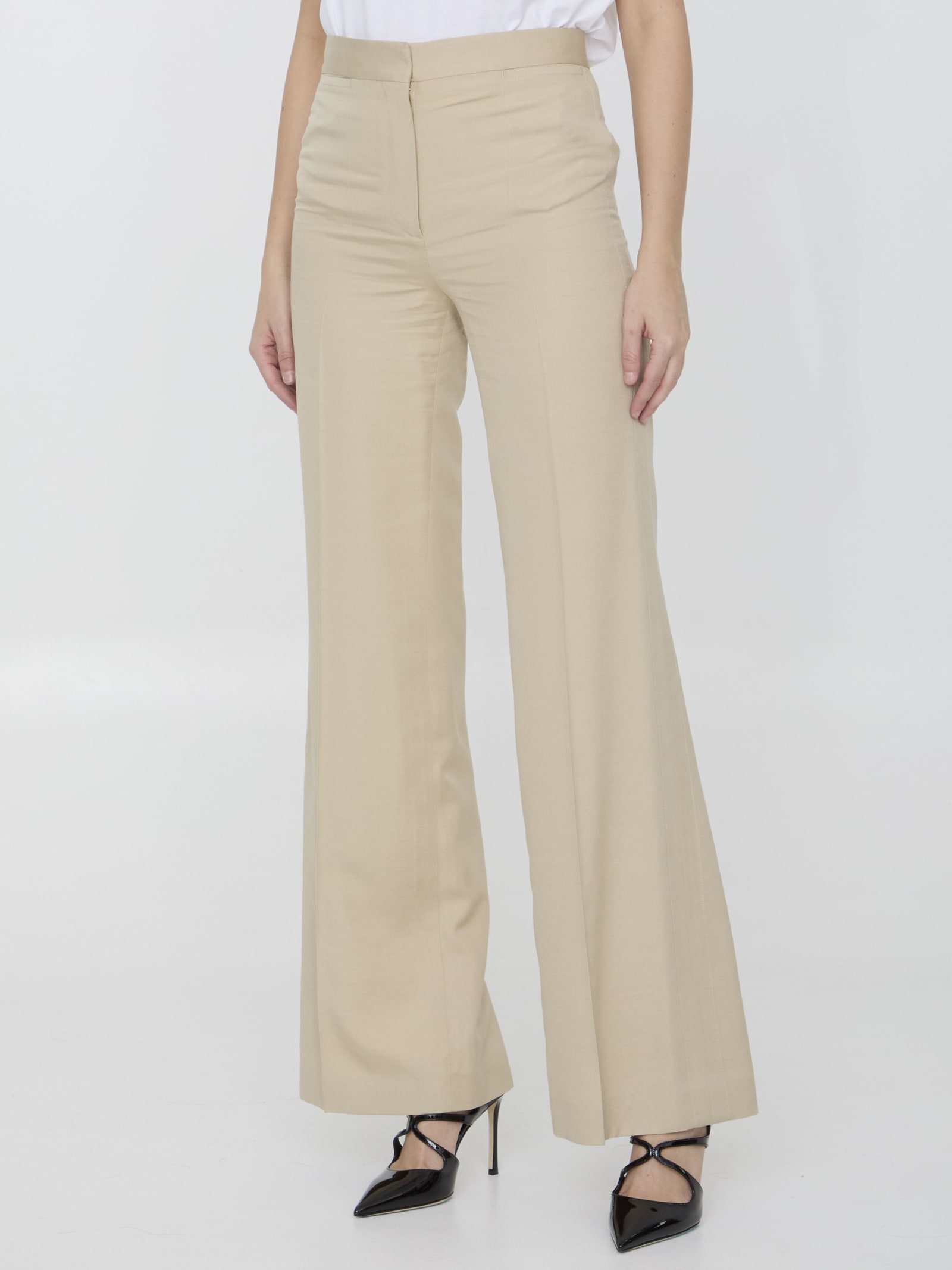 Shop Stella Mccartney Iconic Pants In Beige