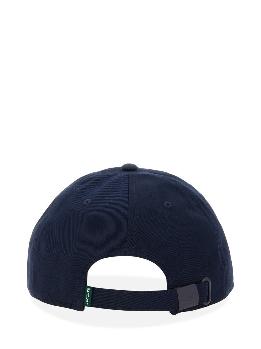 Lacoste Unisex Adjustable Organic Cotton Twill Cap In Blue