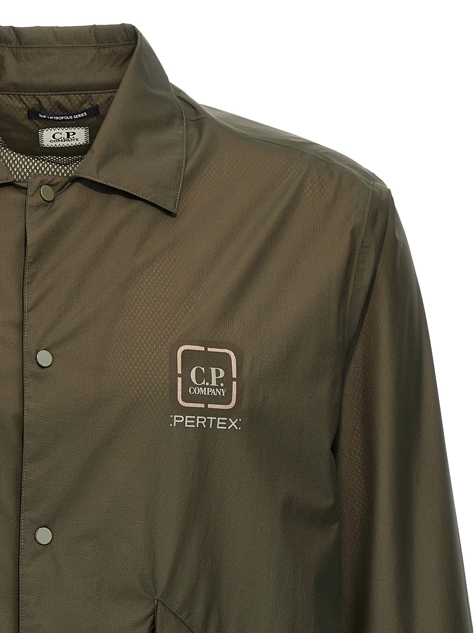 C.p. Company Metropolis Pertex Overshirt In Green