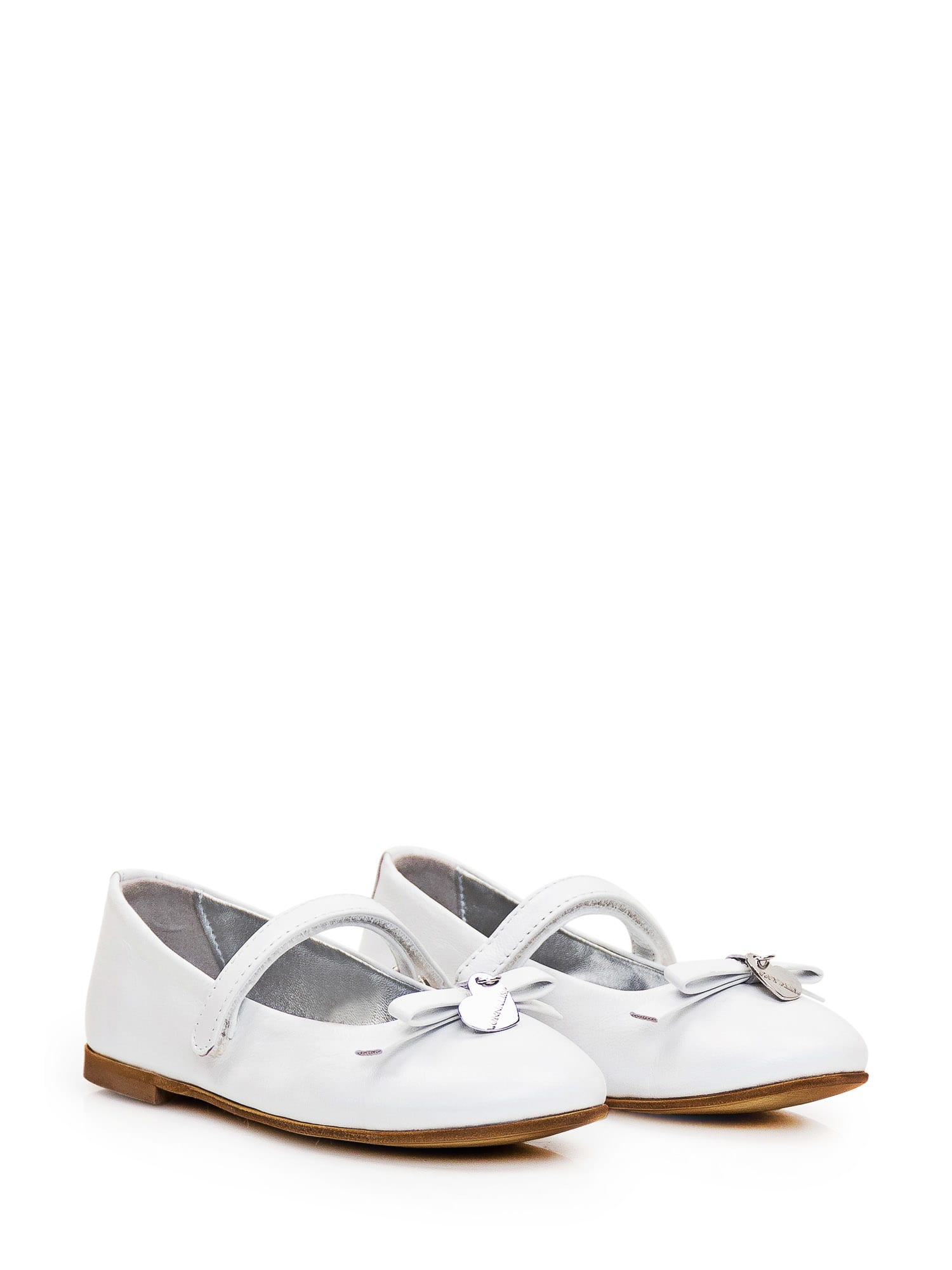 Shop Monnalisa Ballerina With Bow In Bianco
