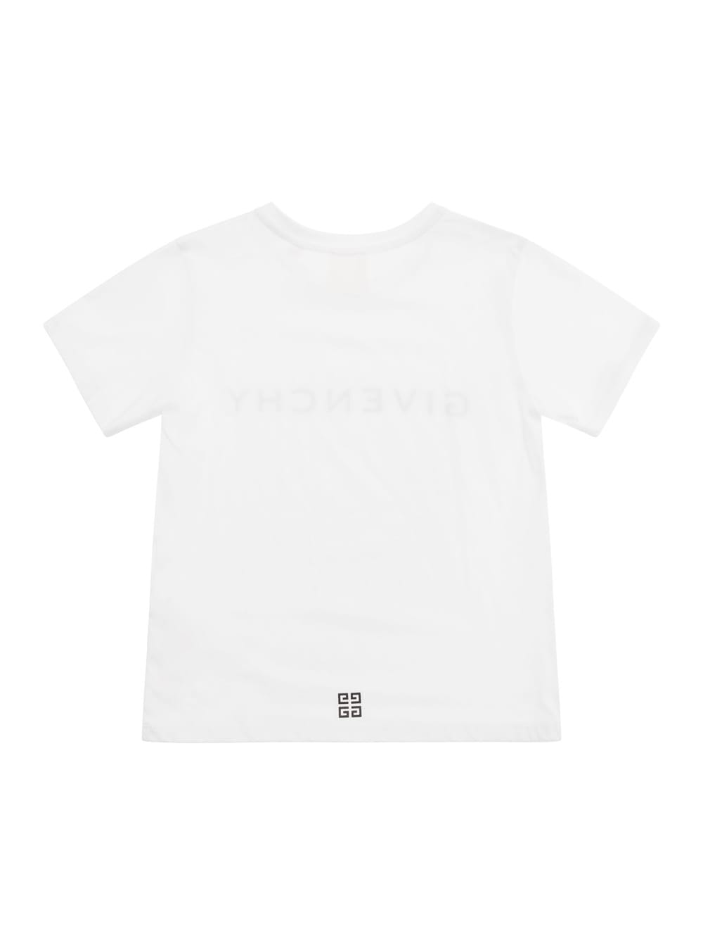 Shop Givenchy White Crewneck T-shirt With Logo Lettering Print In Cotton Girl
