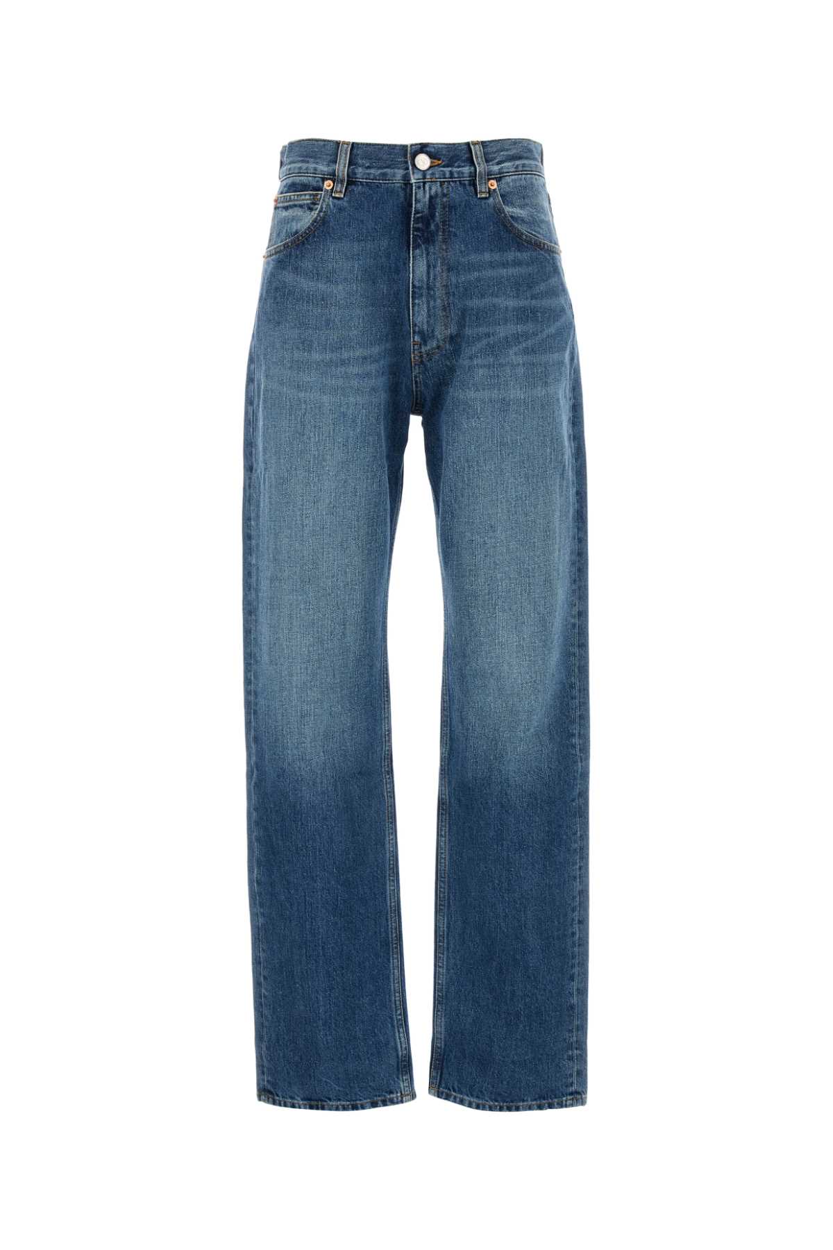 Shop Valentino Denim Jeans In Mediumbluedenim