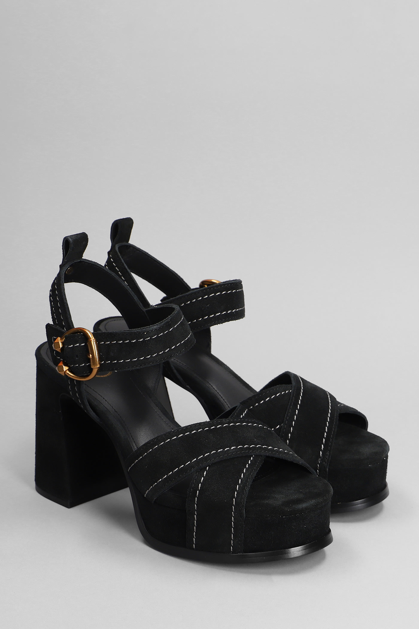 Shop Ash Melany Sandals In Black Suede