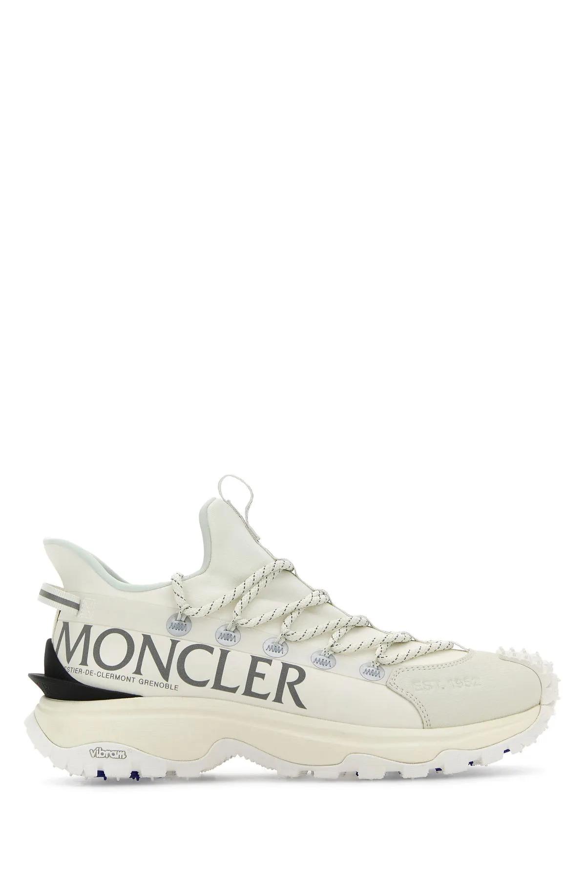 Moncler White Fabric And Rubber Trailgrip Lite2 Sneakers In Gold