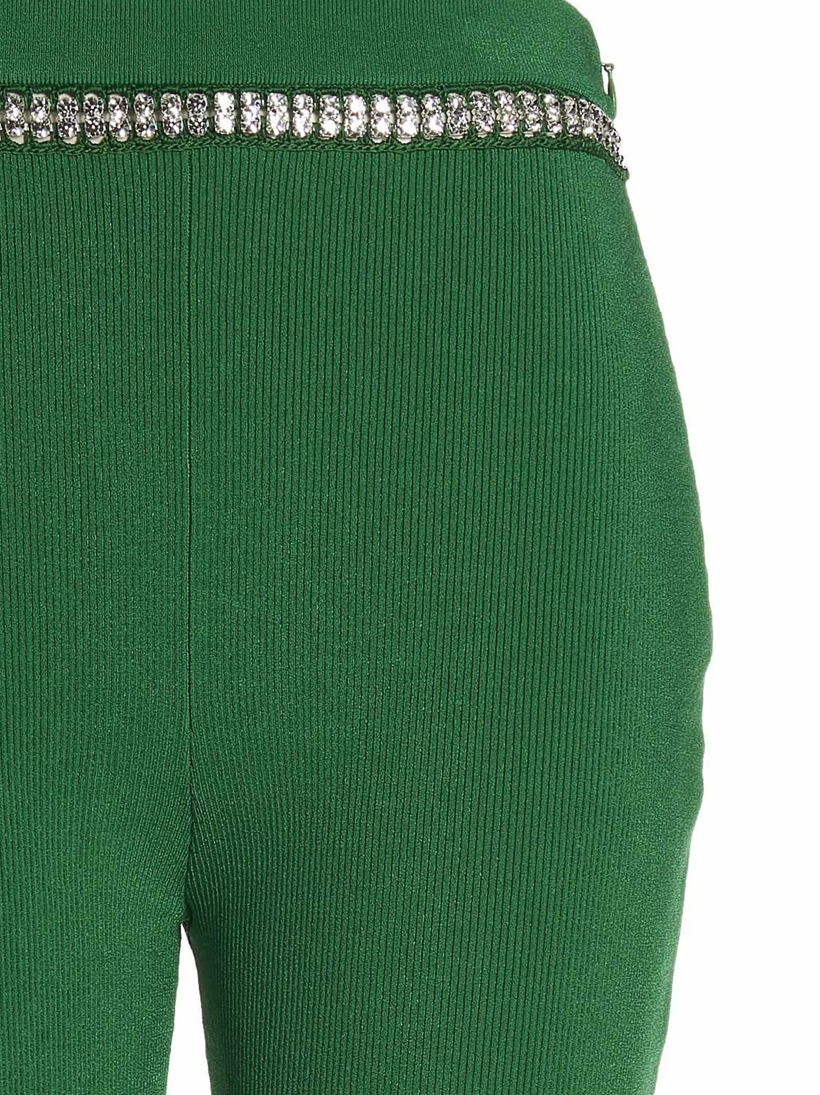Shop Rabanne Jewel Ribbed Pants In Green