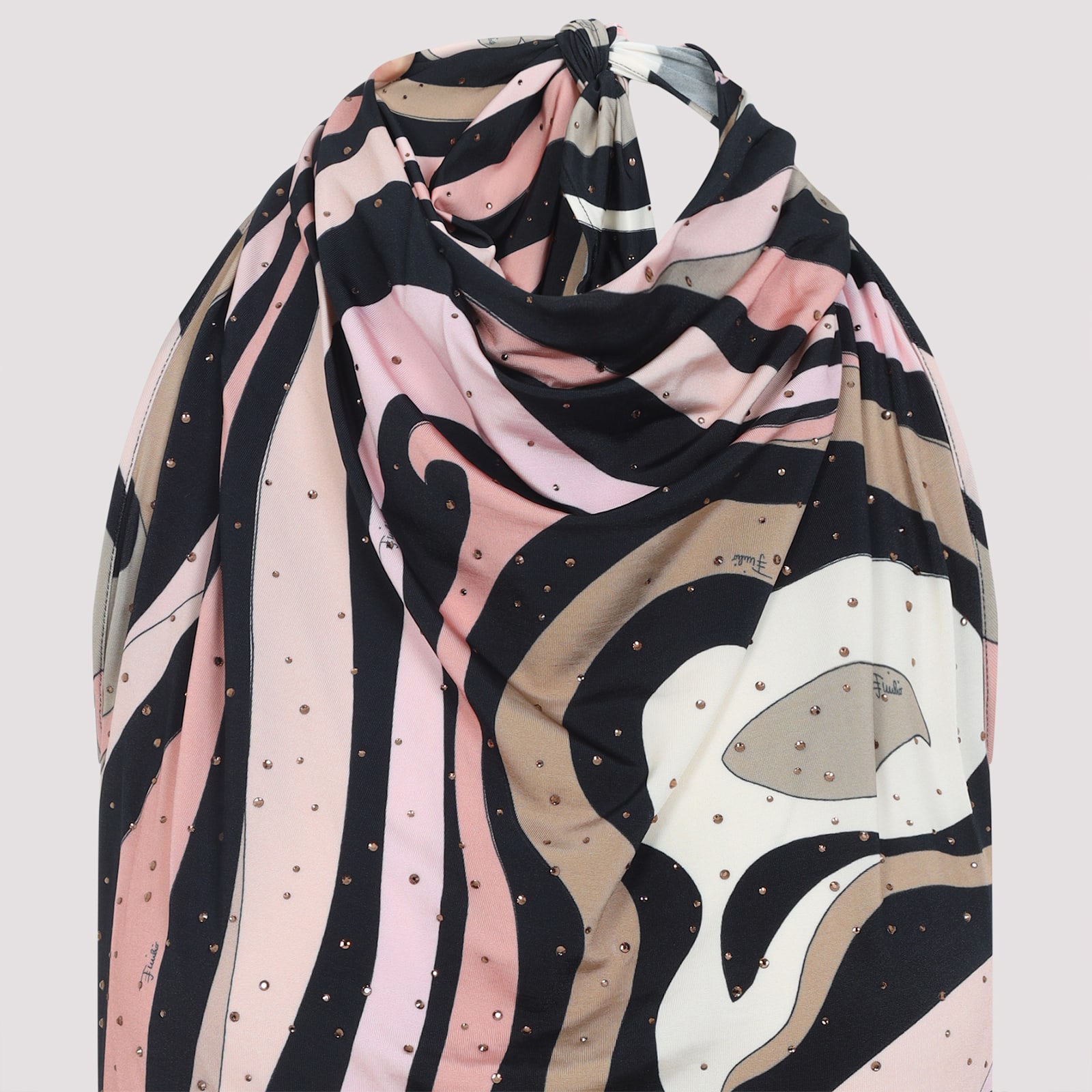 Pucci Form-fitting Evening Dress With Abstract Pattern In Gray