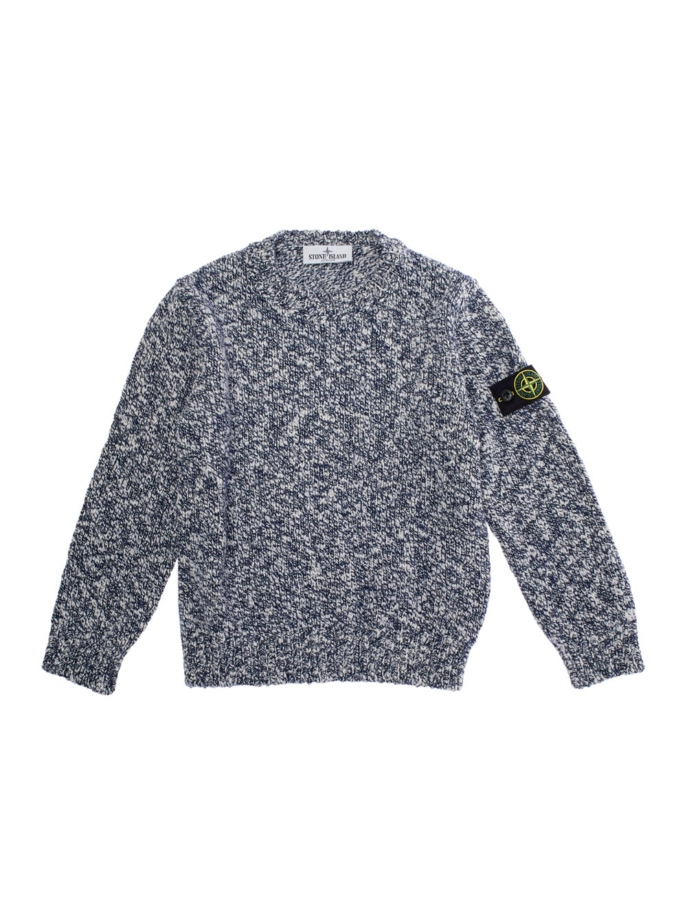 Stone Island Speckled Crew-neck Sweater In Gray