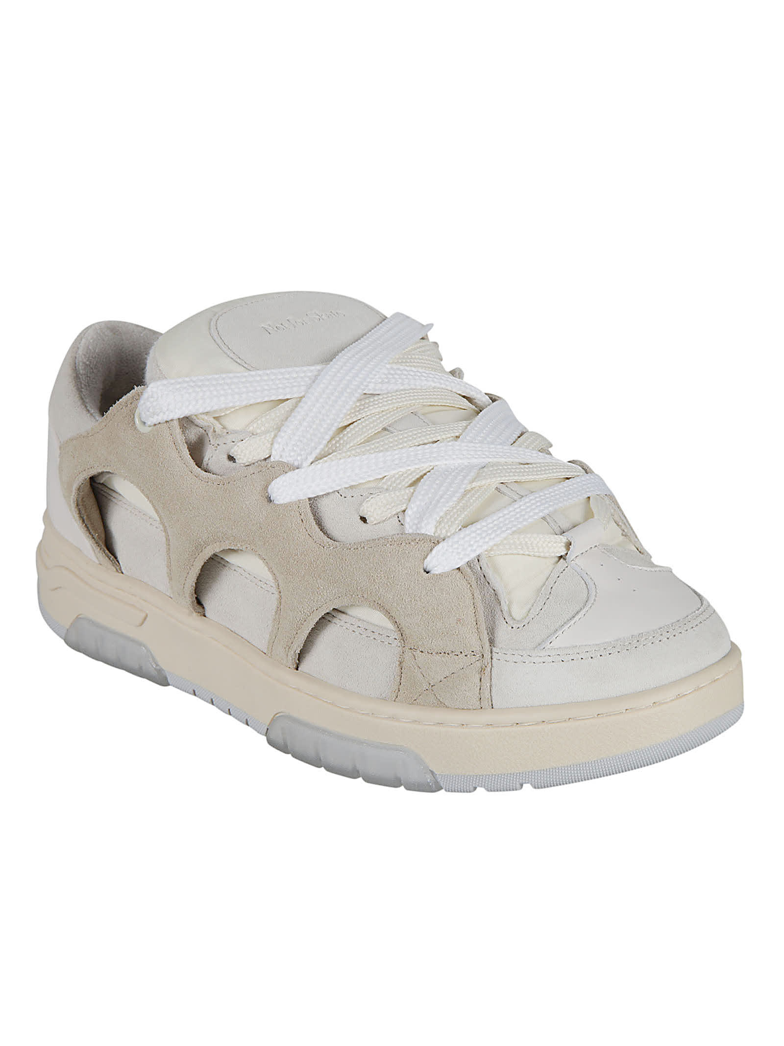 Shop Paura Velvet Logo Sneakers In Cream