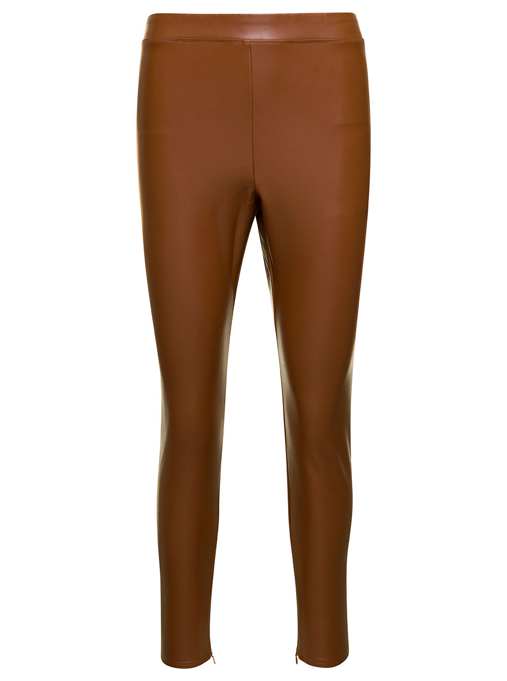 Shop Michael Kors Eco Leather Leggings  In Luggage
