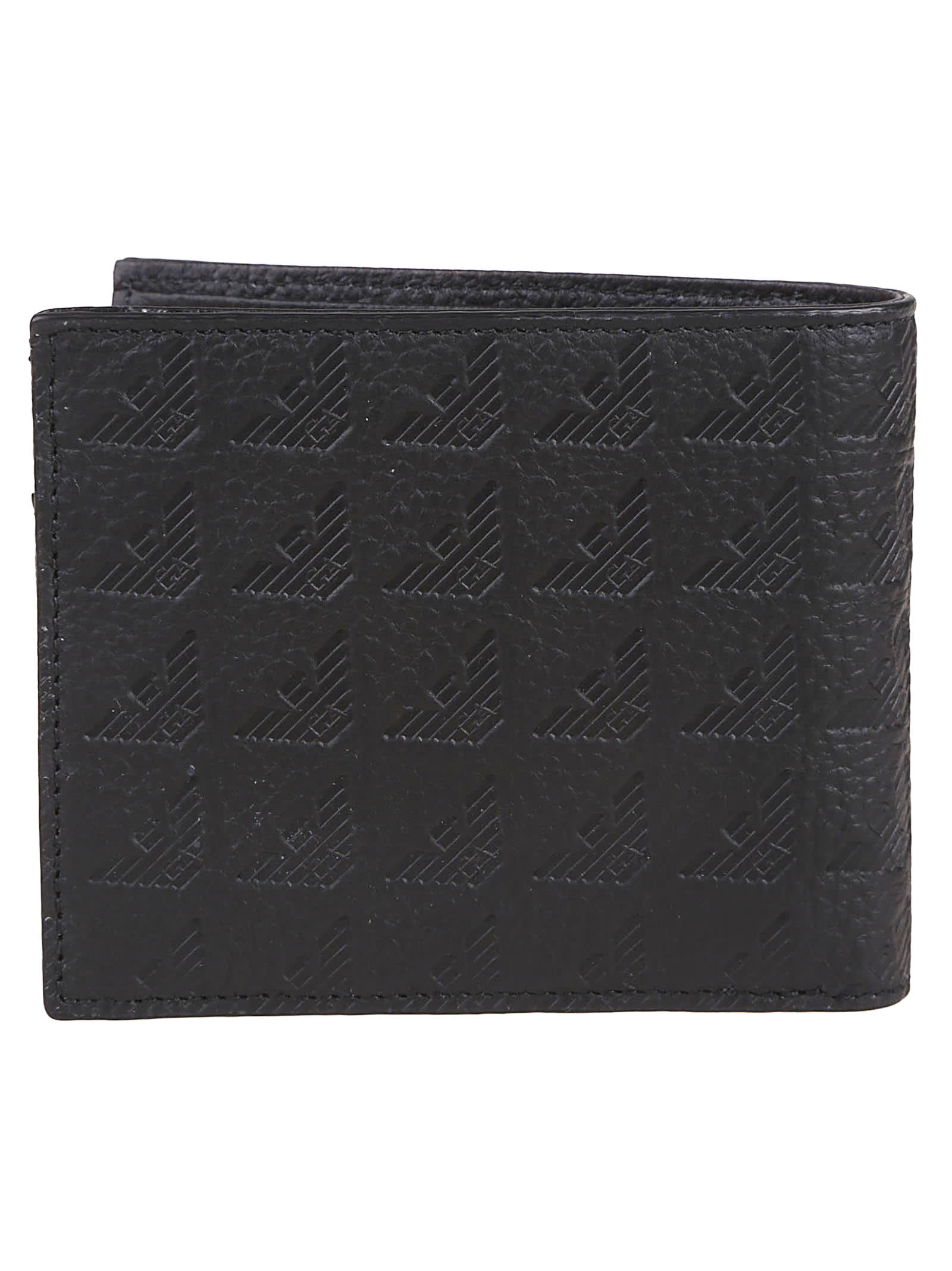 Emporio Armani Embossed Eagle All Over Wallet In Black