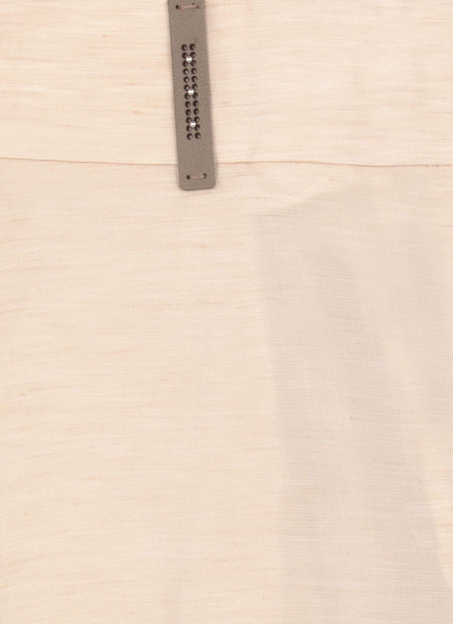 Peserico High Waist Cotton Shorts With Leather Detail In Neutral