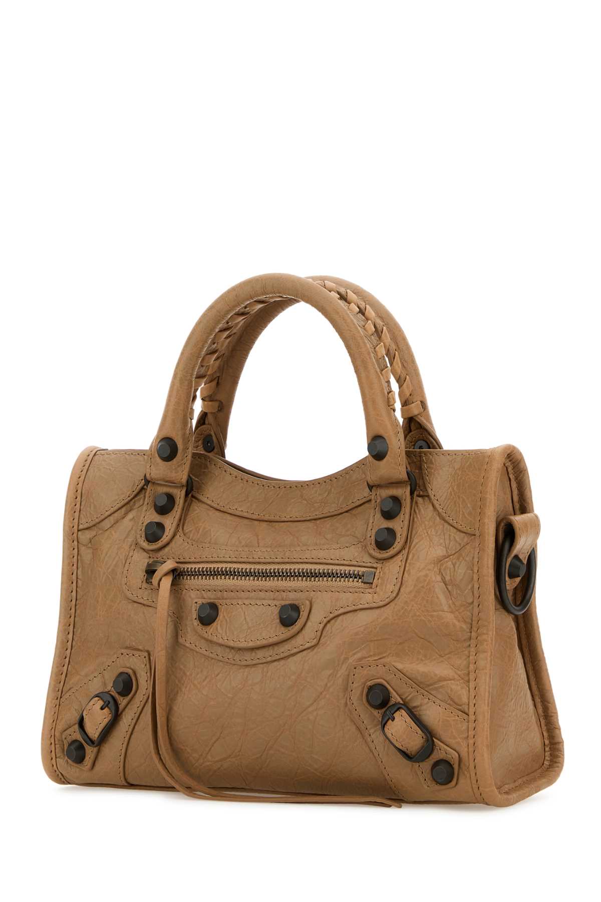 Shop Balenciaga Camel Leather Mini Le City Handbag In Latte