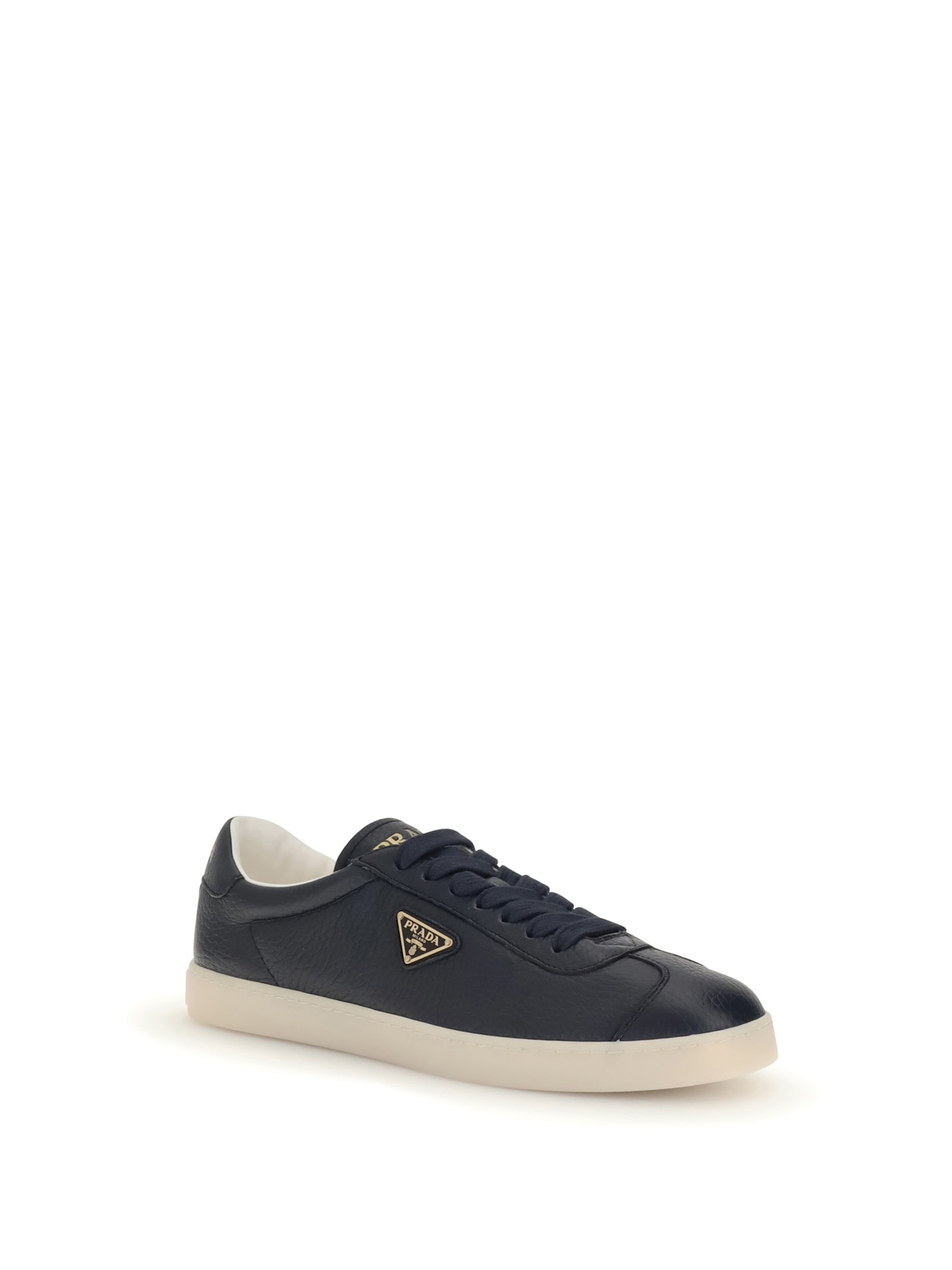 Prada Round-toe Low-top Casual Shoes In Black