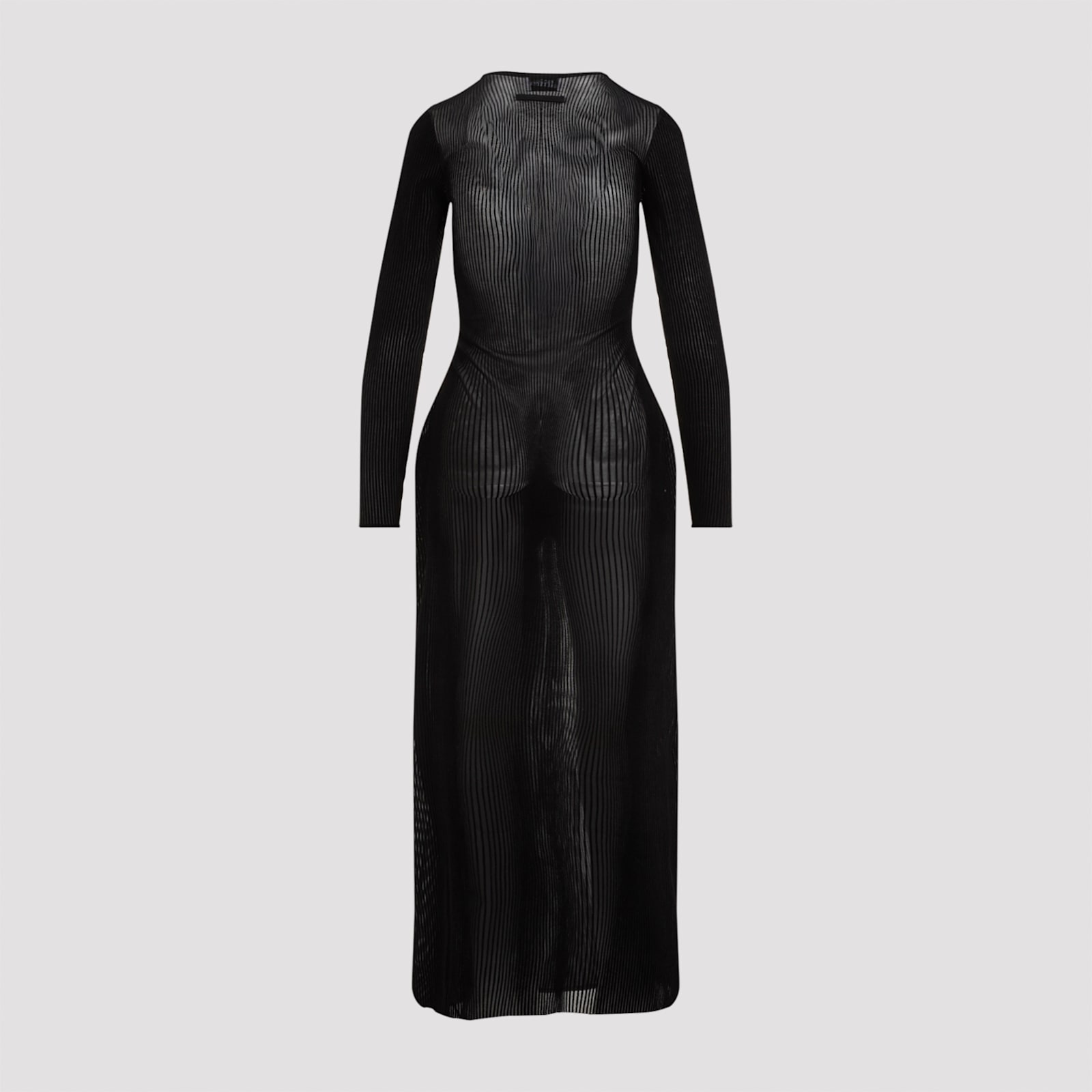 Shop Jean Paul Gaultier Morphing Pinstripes Long Dress In Black Black