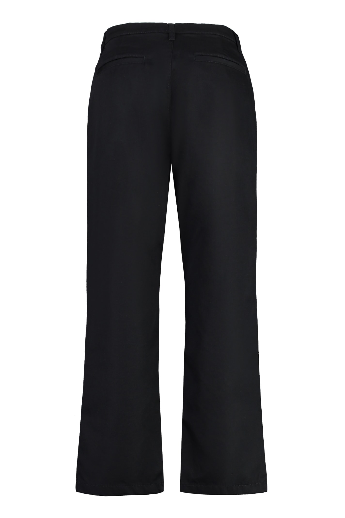 Shop Palm Angels Cotton Trousers In Black