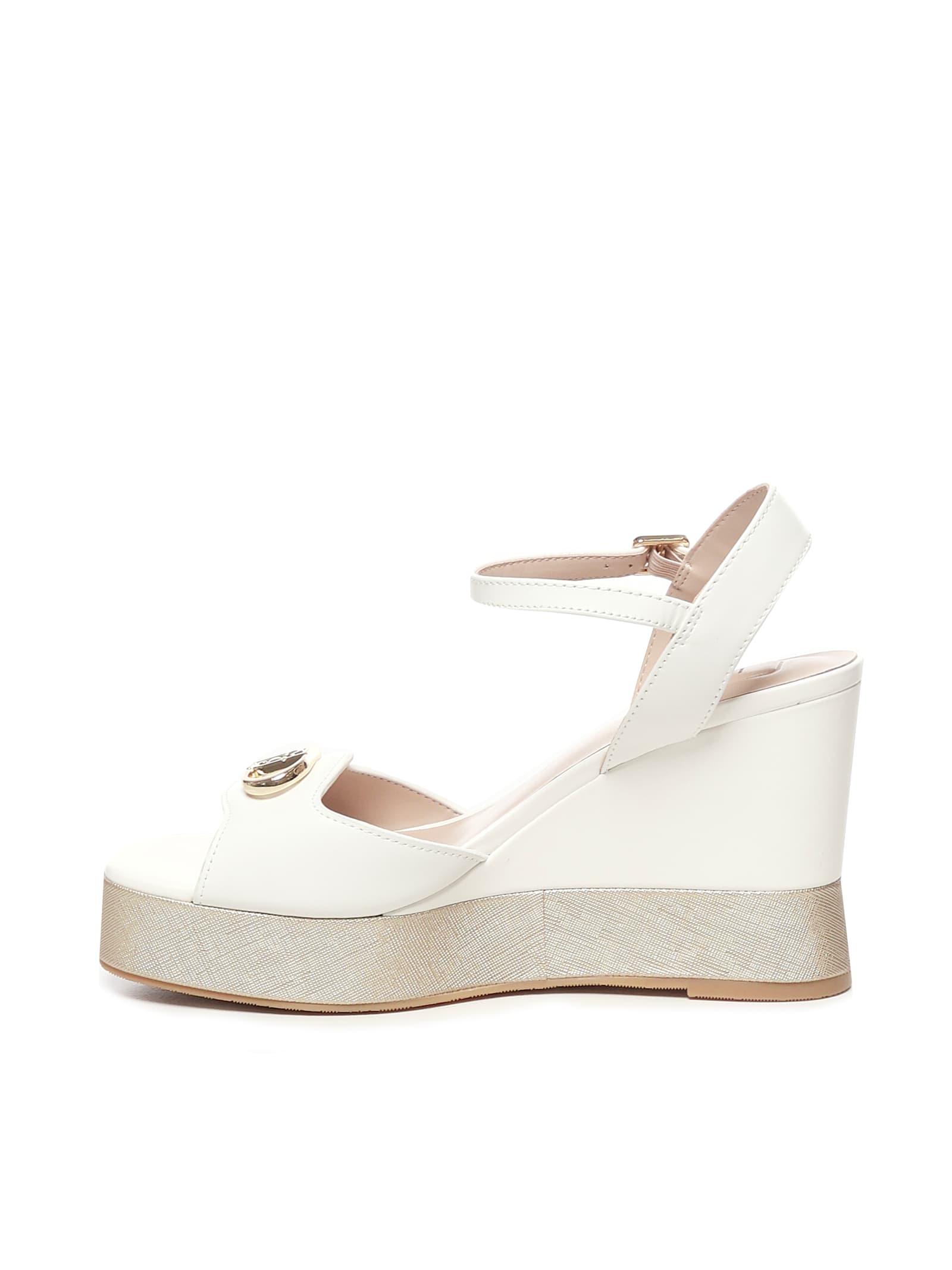 LIU •JO LEATHER WEDGE SANDALS