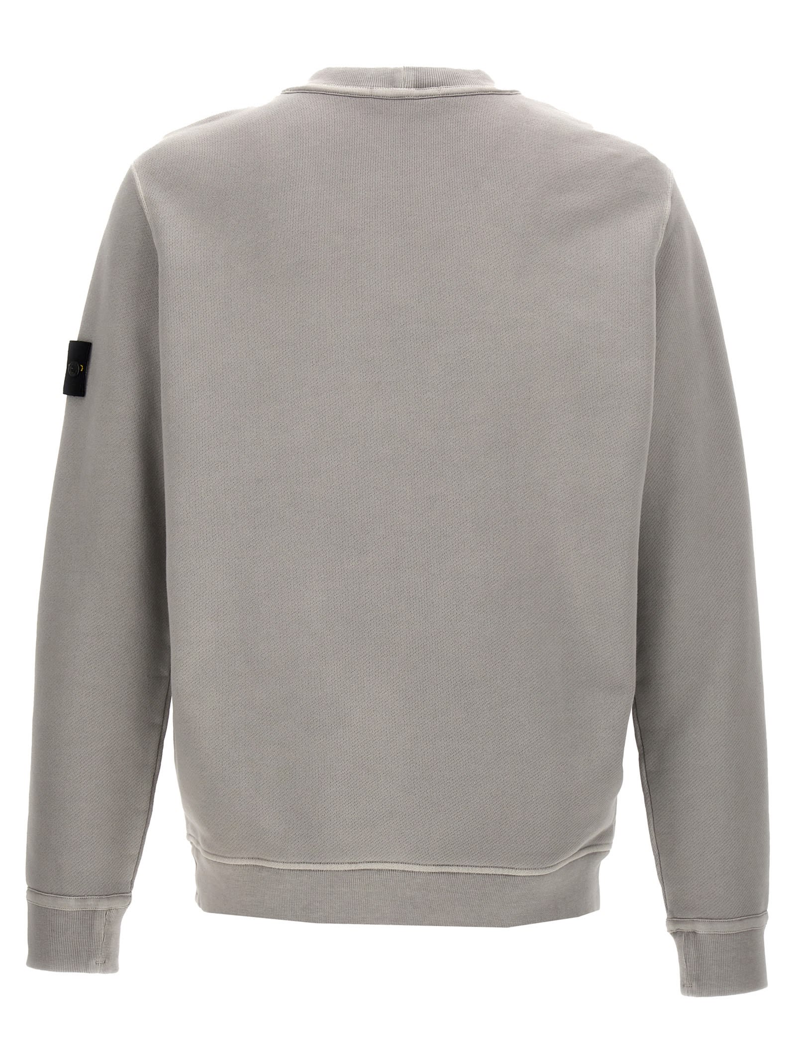 Shop Stone Island Logo Badge Sweatshirt In Grigio