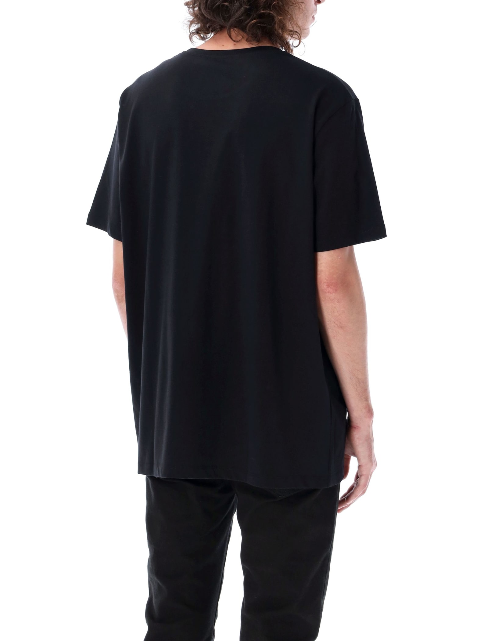 Shop Balmain T-shirt Logo Gold In Nero Oro