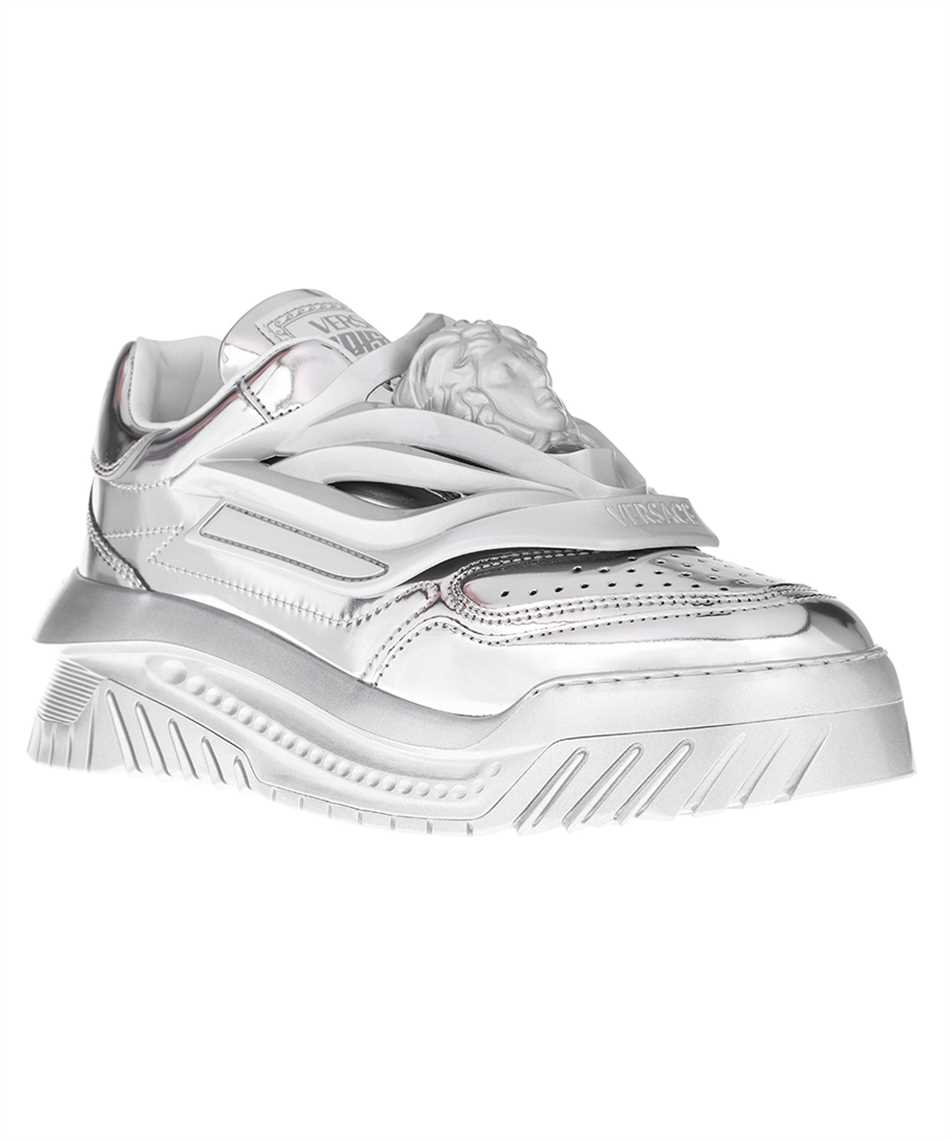 Shop Versace Odissea Metallic Sneakers In Silver