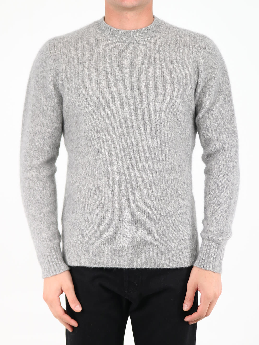 Roberto Collina Gray Melange Cashmere Sweater