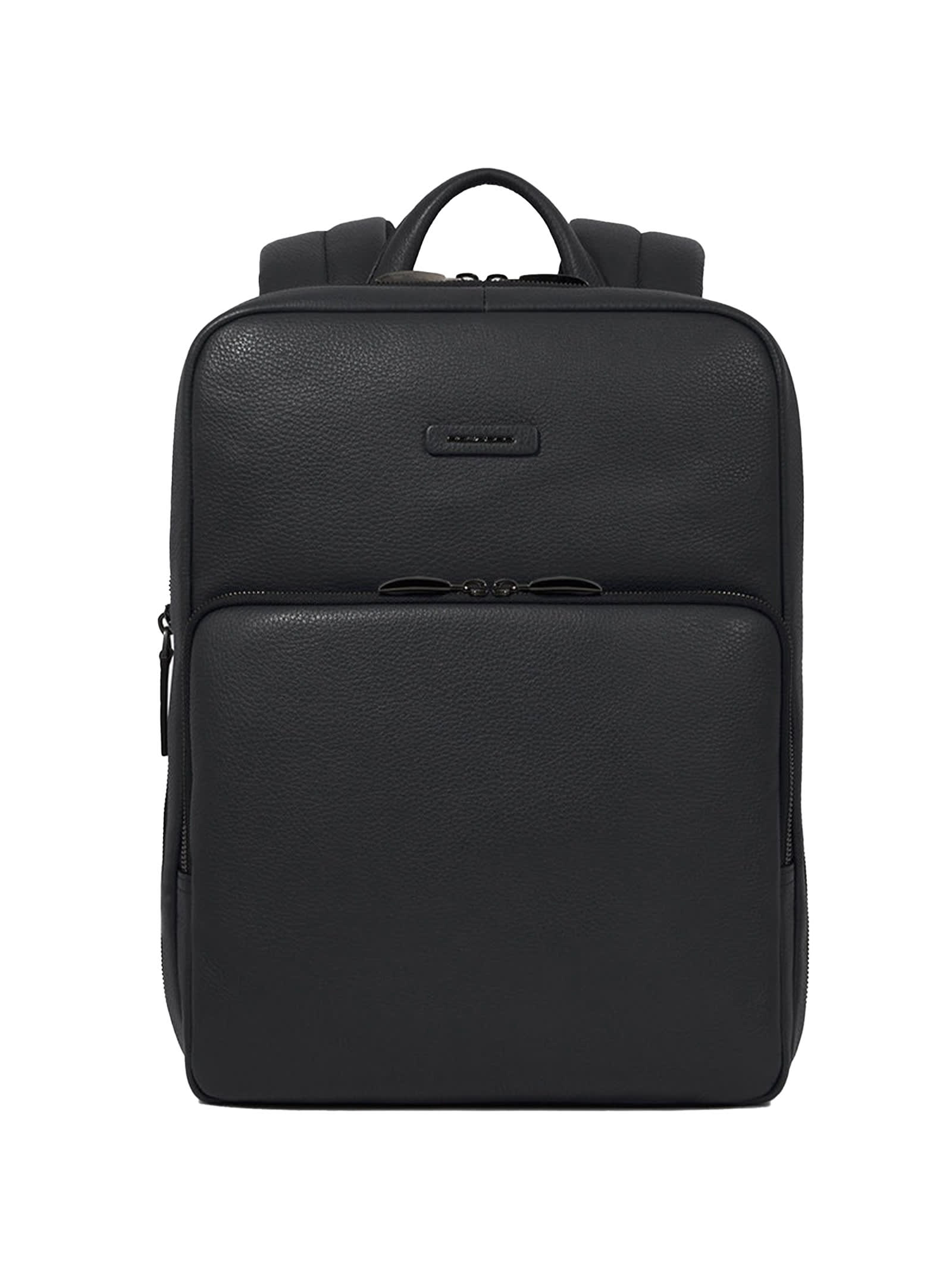 Shop Piquadro Slim 14 Laptop Backpack In Nero