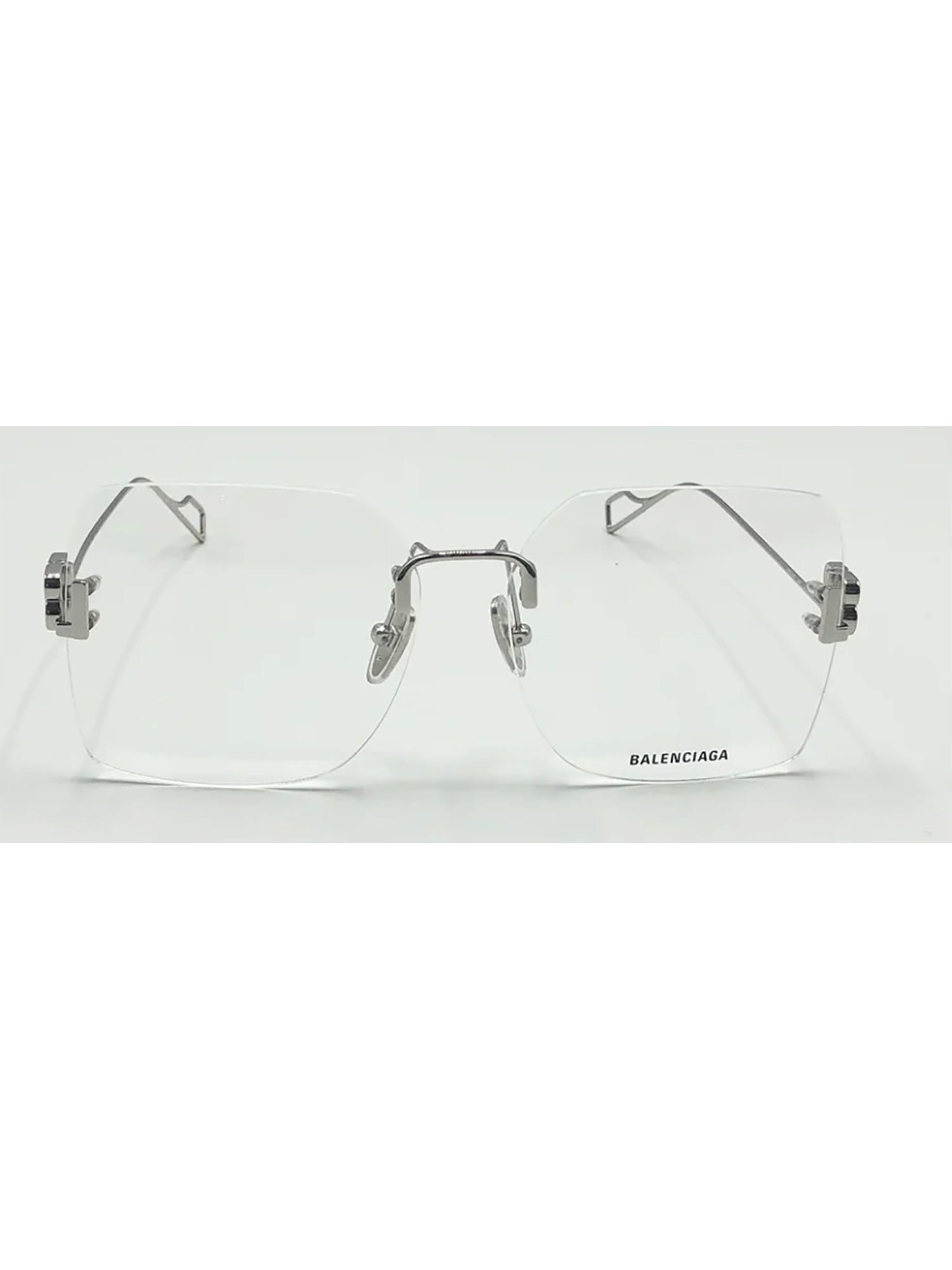 Shop Balenciaga Bb0113o Eyewear In Silver Silver Transpa