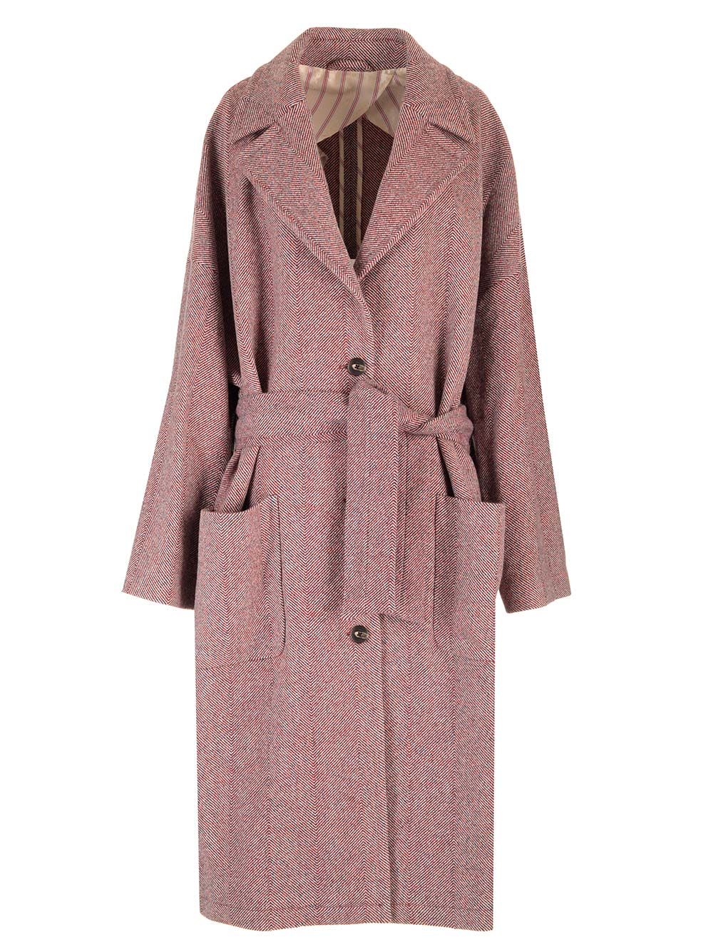 Chevron Wool Coat