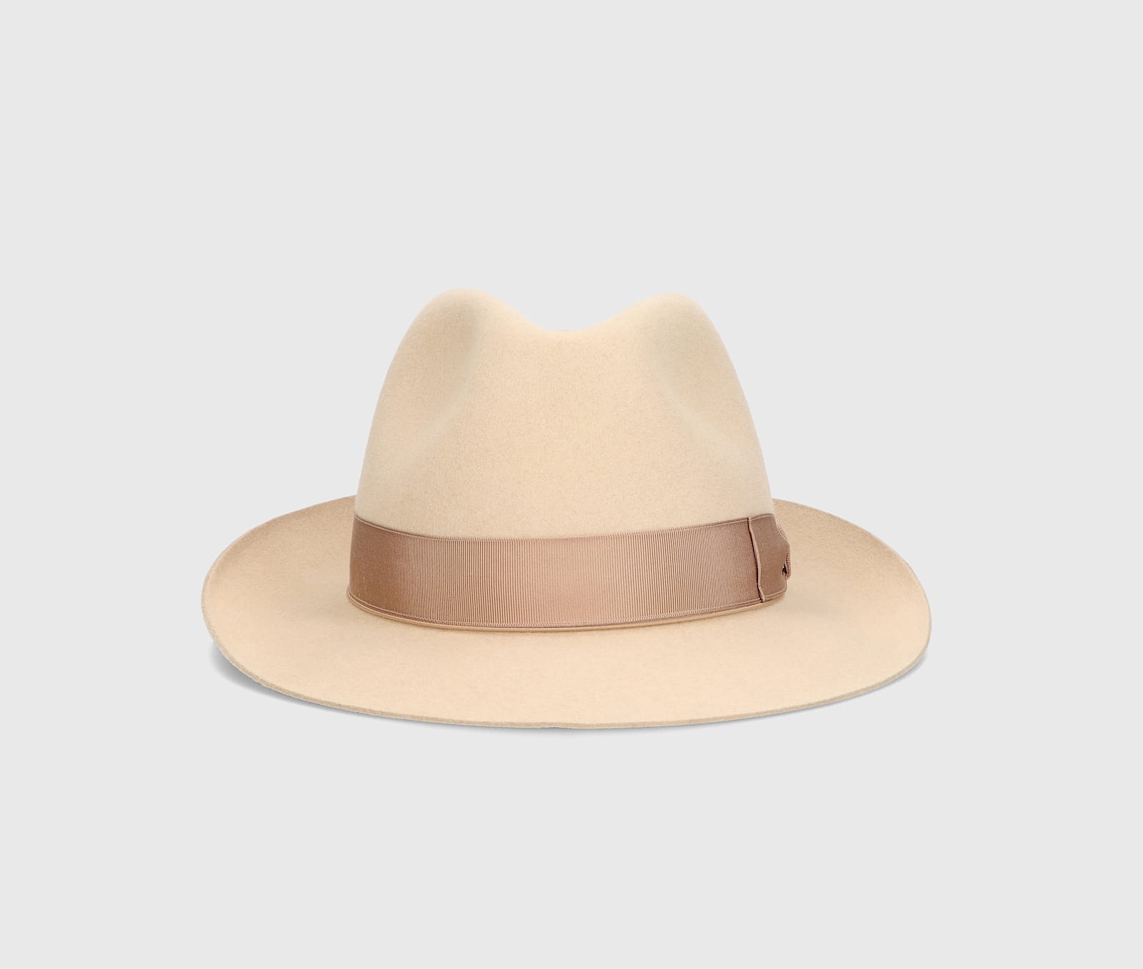 Shop Borsalino Federico Anello Medium Brim In Beige, Tone On Tone Hatband