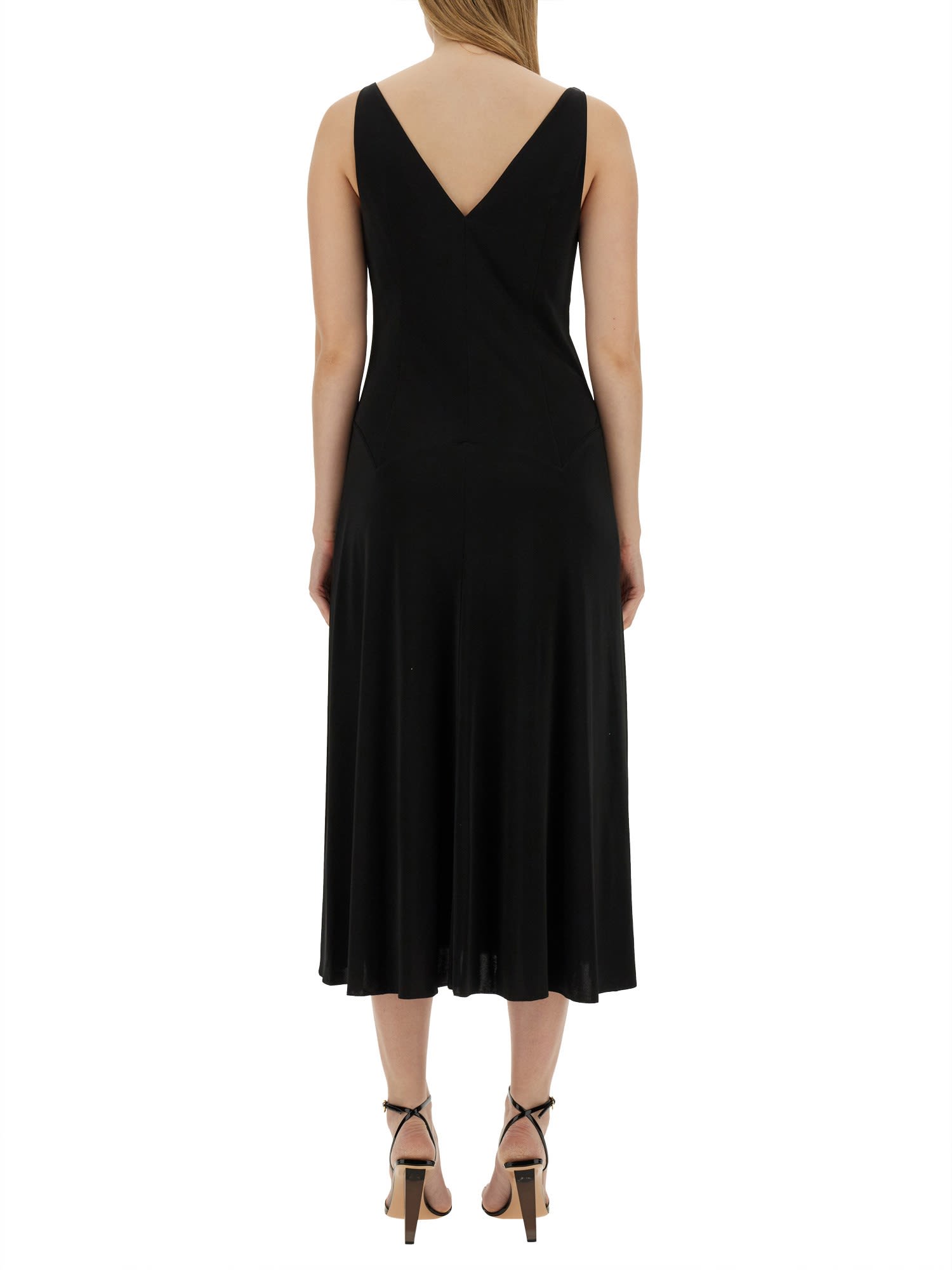 Shop Lanvin Midi Dress In Black