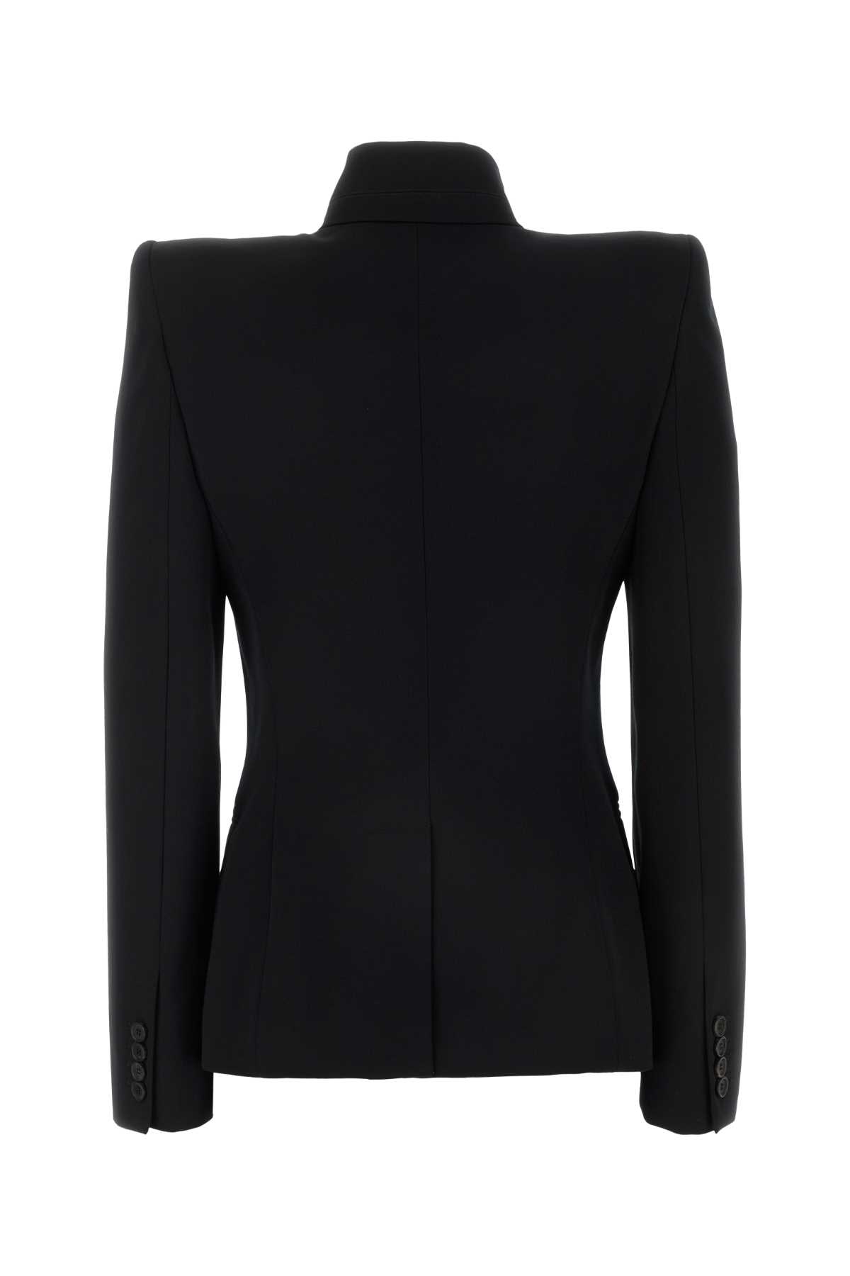 Shop Alexander Mcqueen Black Wool Blazer