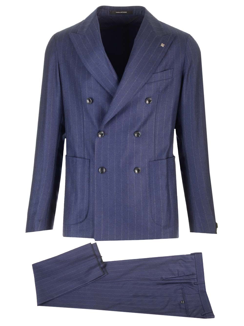 Shop Tagliatore Montecarlo Prince Of Wales Suit In Super 110s Wool In Blue