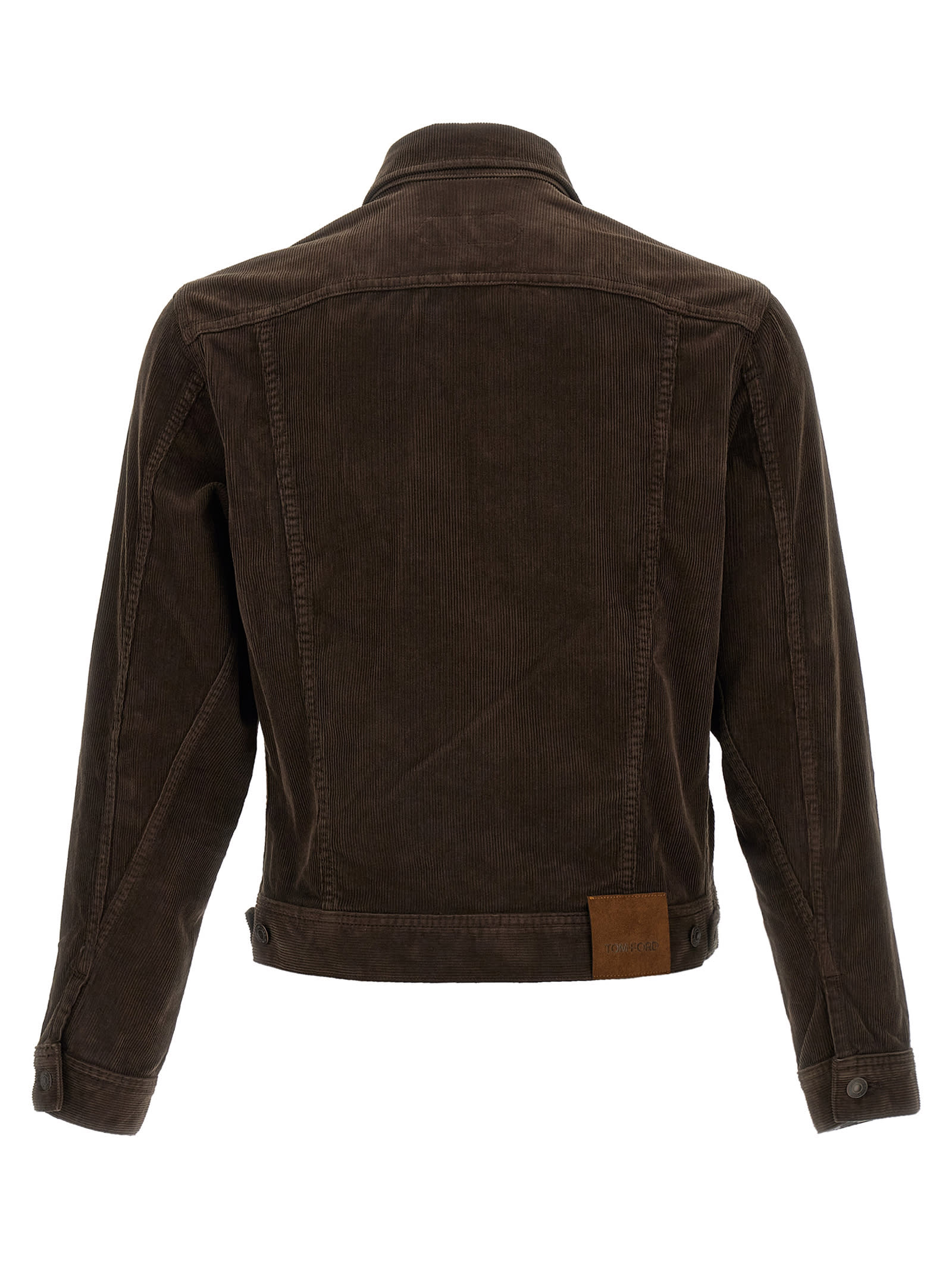 Tom Ford Slim-fit Cotton-blend Corduroy Jacket In Brown