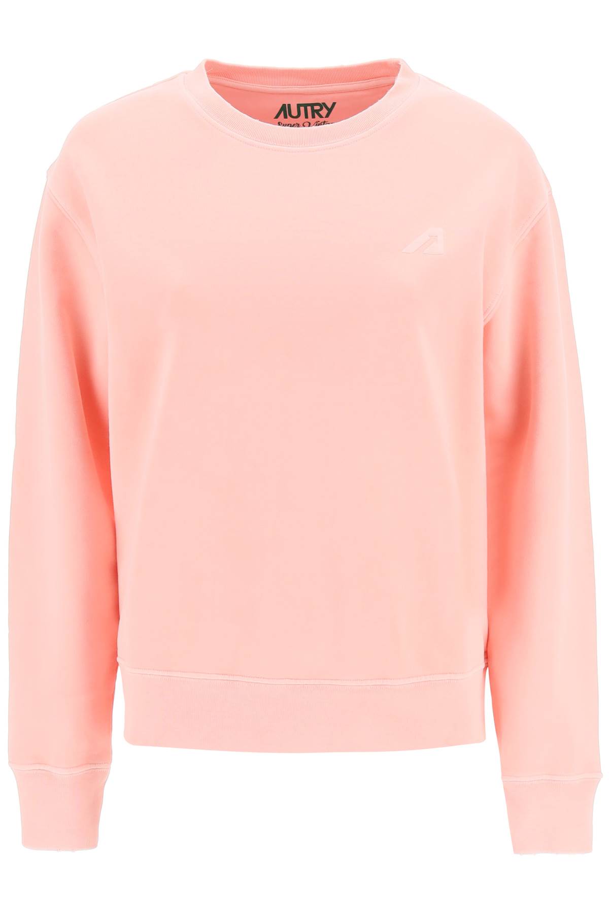 Autry Crew-neck Sweatshirt With Logo Embroidery In Pink
