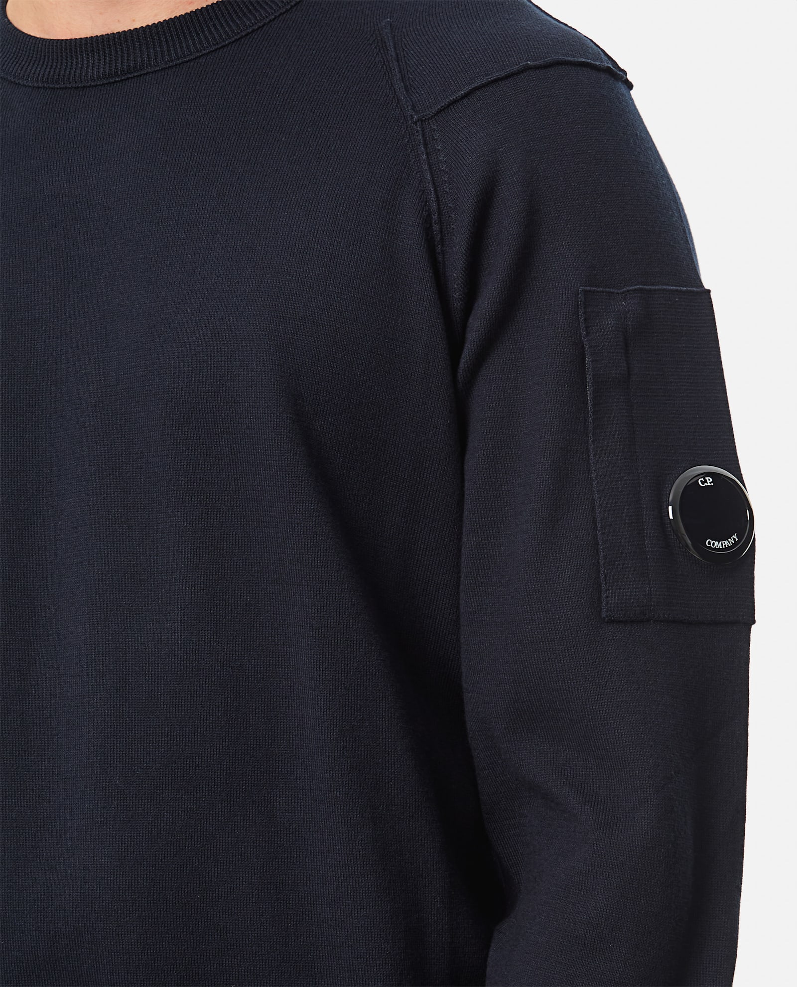 C.p. Company Cp Company Sea Island Cotton Crew Neck Jumper In Total Eclipse