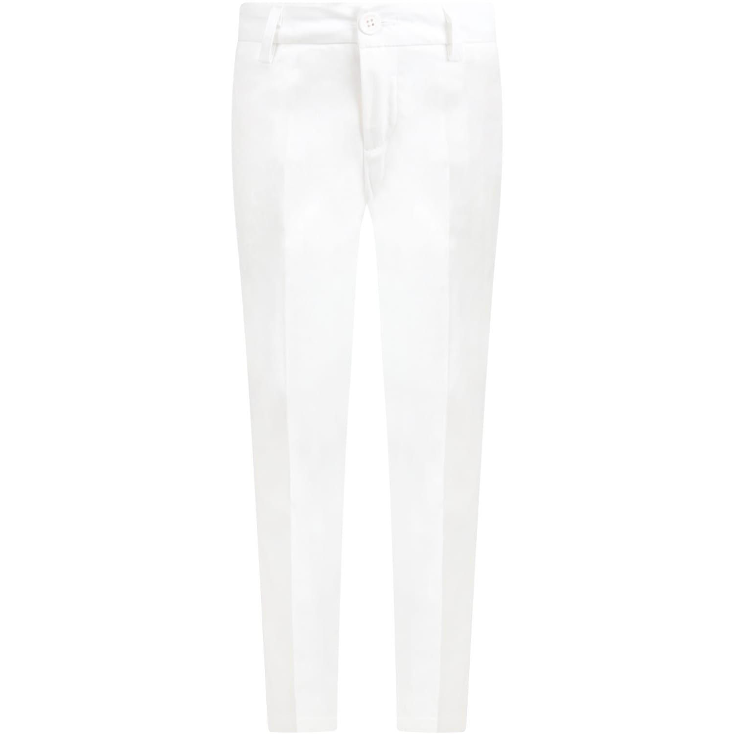 Dondup White Pants For Boy With Iconic D